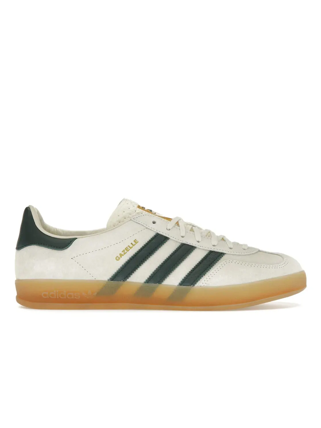 Мужские кроссовки с ретро-дизайном Adidas Gazelle Indoor — изображение 1 из 4, кремовый белый зеленый