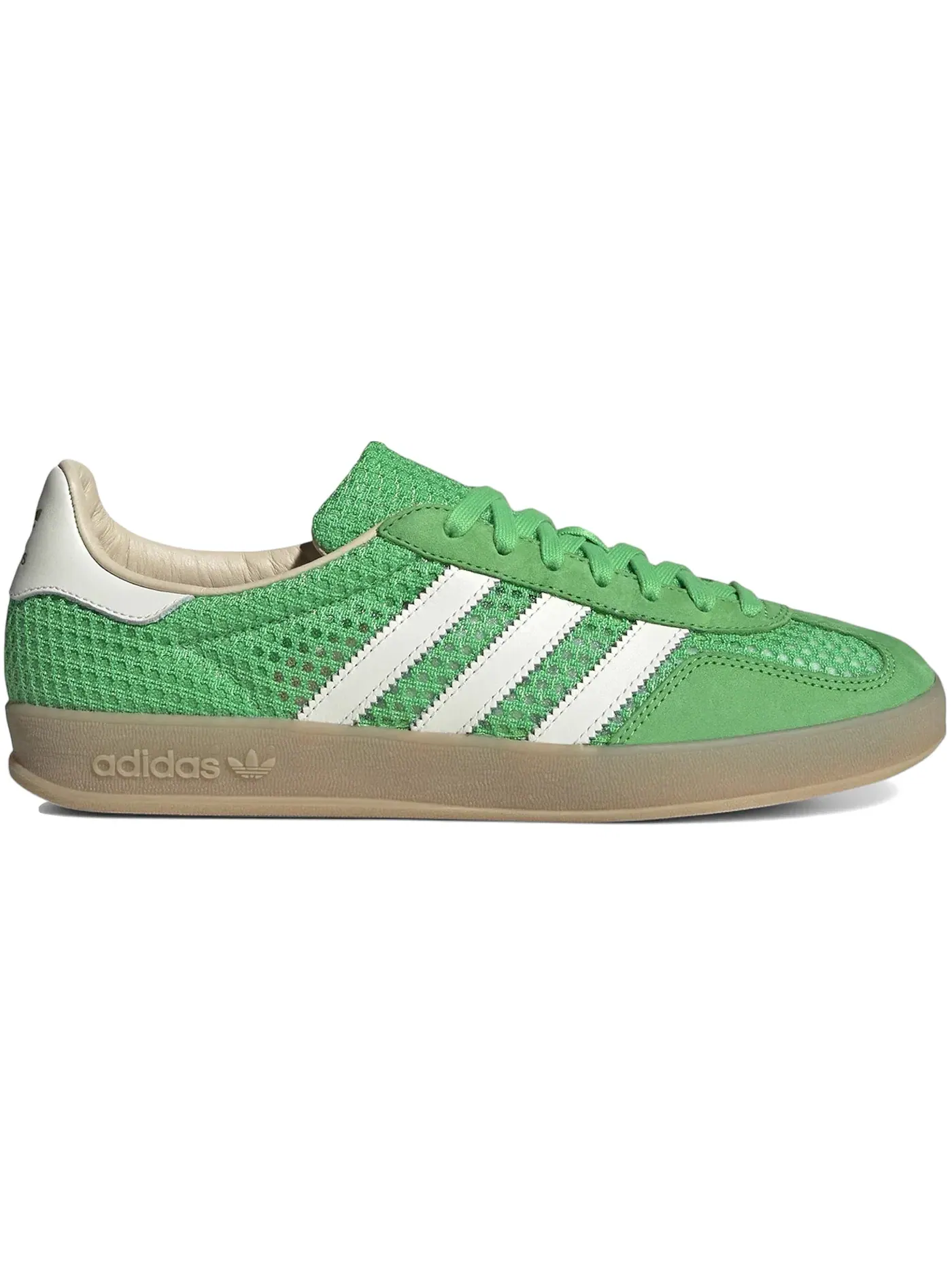 Мужские кроссовки повседневные Adidas Gazelle Indoor — изображение 1 из 1, зеленый/белый/бежевый