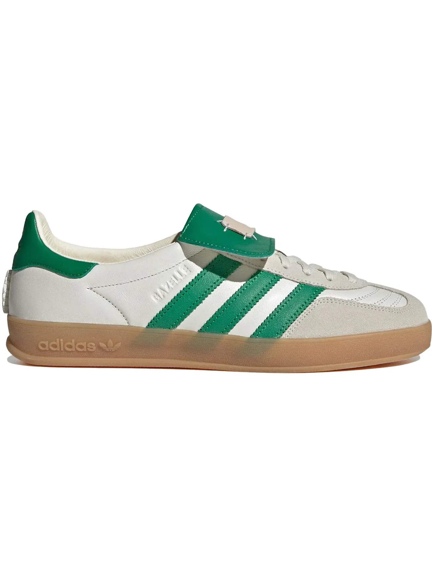 Мужские кроссовки для активного отдыха с замшевым носком Adidas Gazelle Indoor — изображение 1 из 1, белый/зеленый/белый