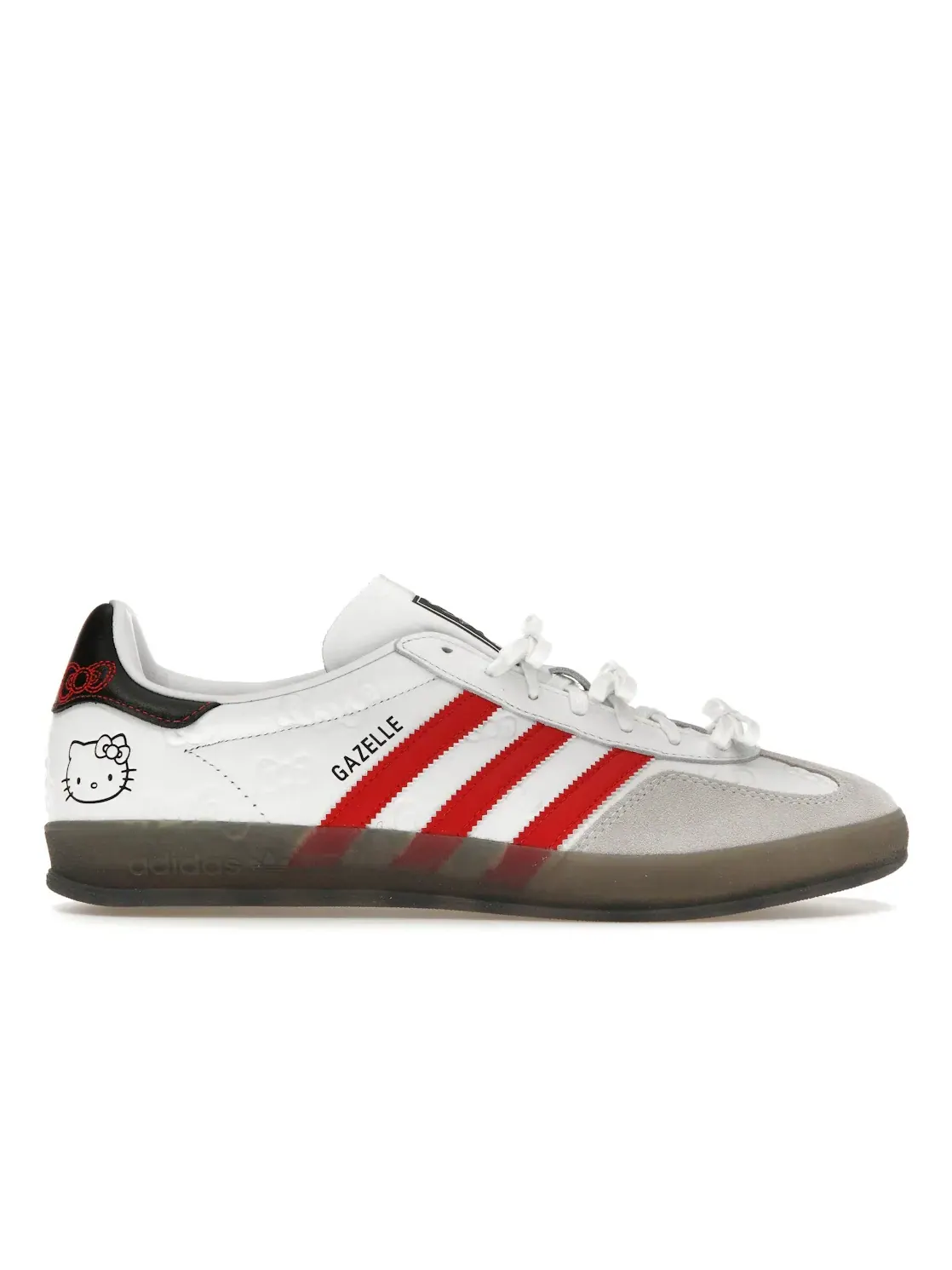 Женские кроссовки из кожи и замши Gazelle Indoor Hello Kitty Adidas — изображение 1 из 4, белый красный черный