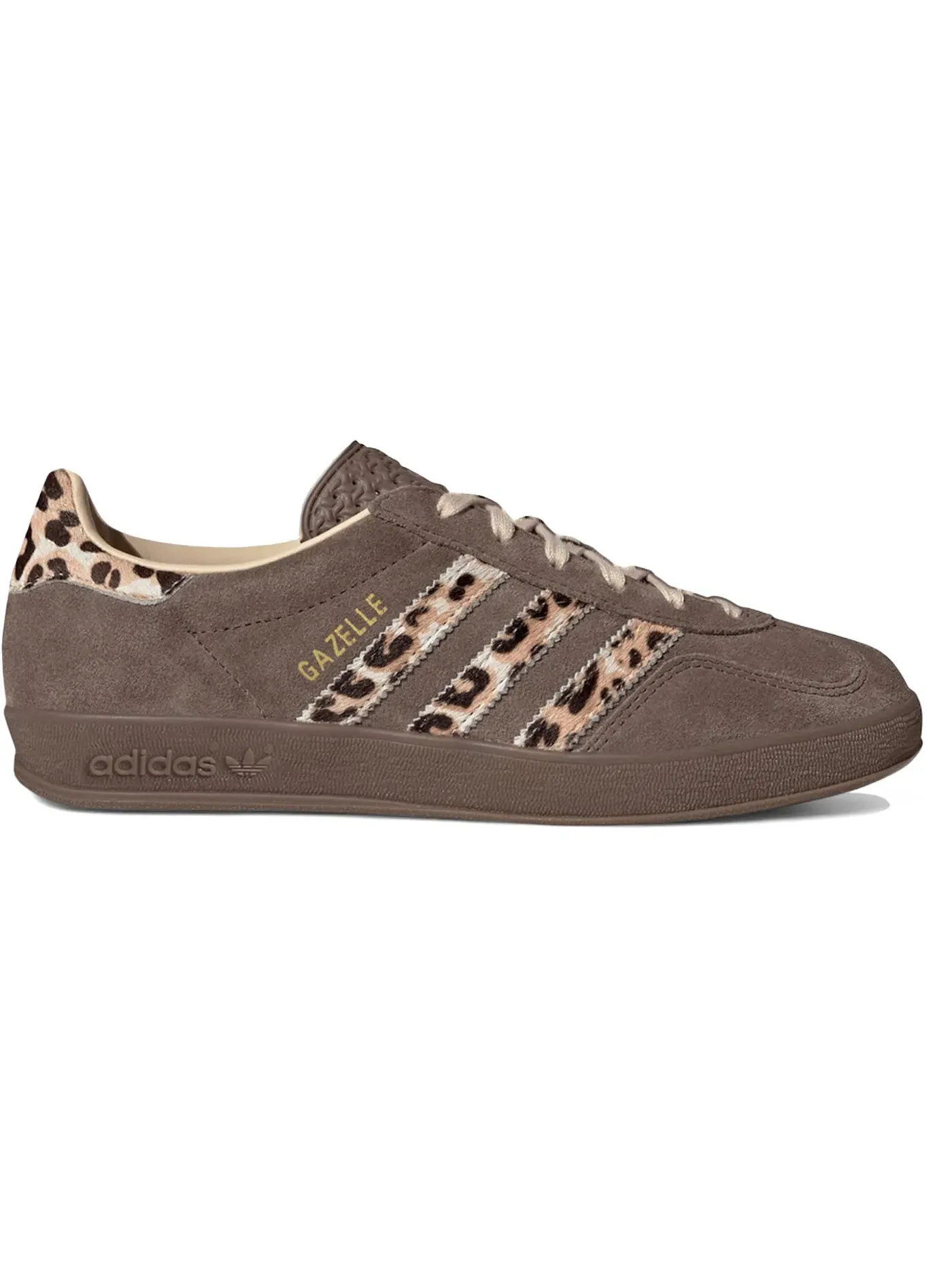 Женские кроссовки с принтом Leopard Adidas Gazelle Indoor — изображение 1 из 1, белый