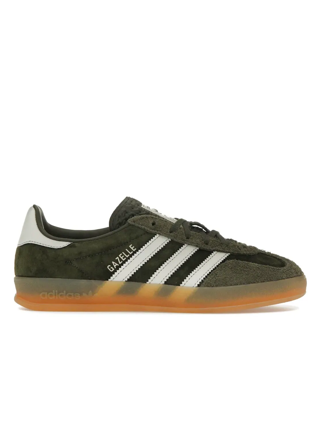 Мужские повседневные кроссовки Adidas Gazelle Indoor, Night Cargo/Aluminium/Gum — изображение 1 из 4