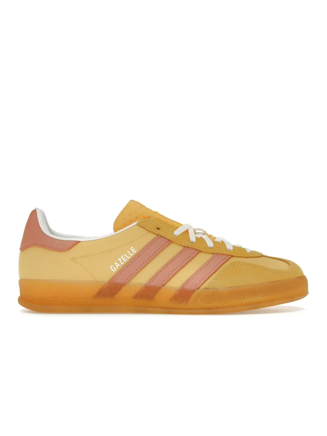Женские кроссовки с замшевым верхом Adidas Gazelle Indoor — изображение 1 из 4, желтый розовый