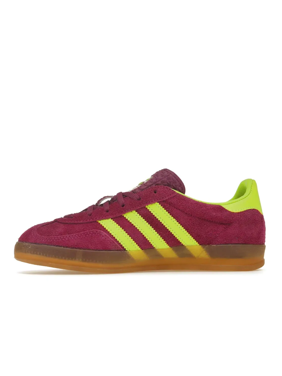 Женские кроссовки с контрастными полосками Adidas Gazelle Indoor — изображение 3 из 4, фиолетовый/желтый