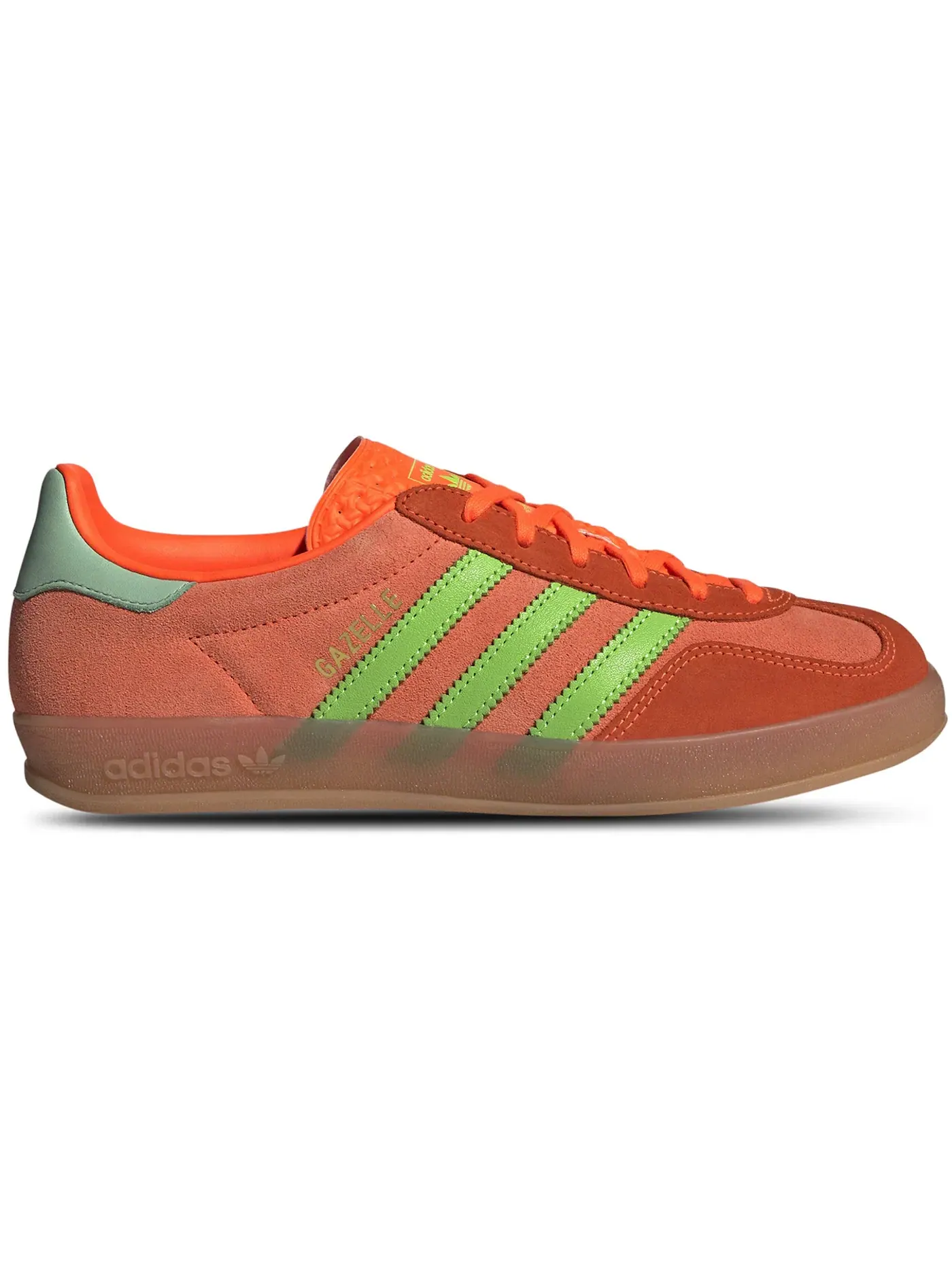 Женские кроссовки Lifestyle Adidas Gazelle Indoor — изображение 1 из 1, оранжевый зеленый