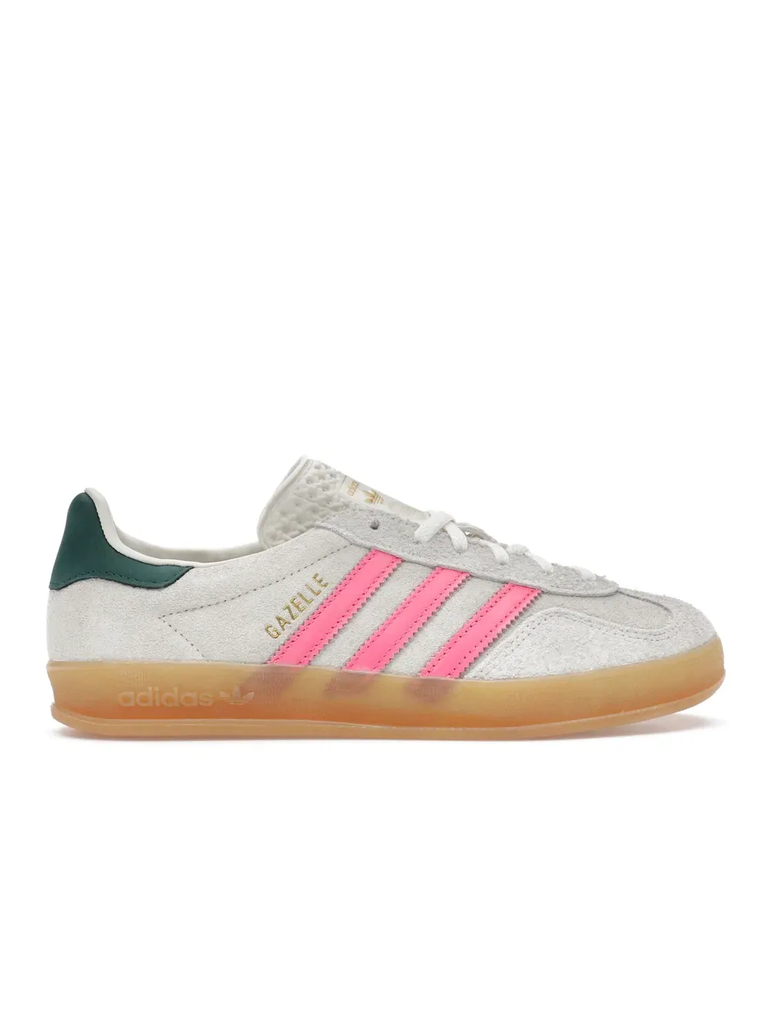 Женские кроссовки с замшевым верхом Adidas Gazelle Indoor — изображение 1 из 4, белый/белый/розовый