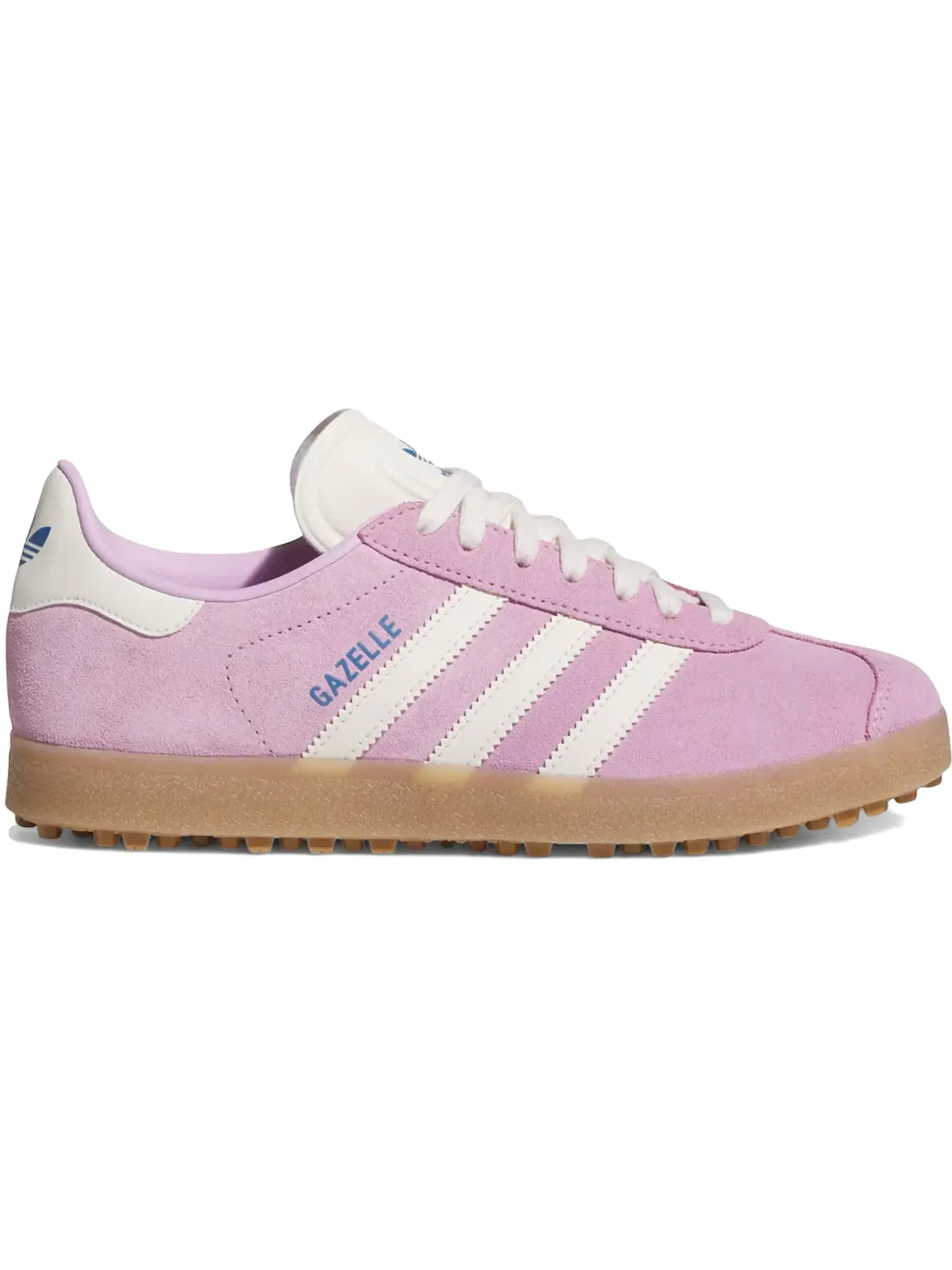 Женские кроссовки для гольфа без шипов Adidas Gazelle Spikeless Golf — изображение 1 из 1, белый/синий