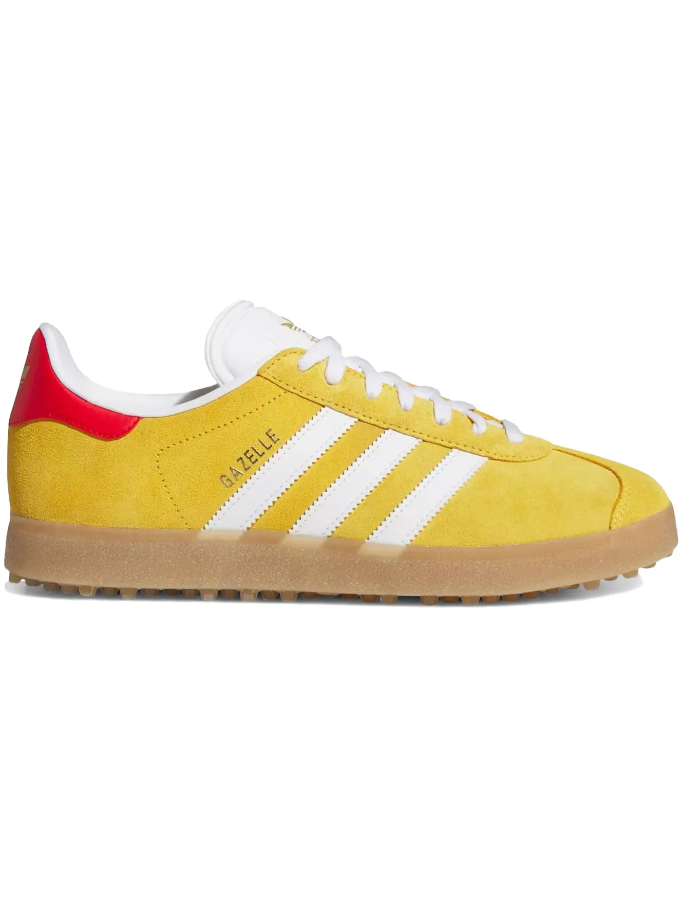 Мужские кроссовки для гольфа с шипами Adidas Gazelle Spikeless Golf — изображение 1 из 1, золотистый/белый