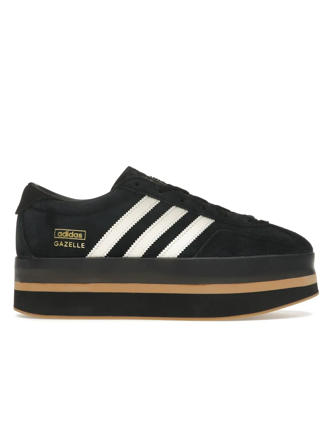Женские кроссовки на платформе Adidas Gazelle Stack — изображение 1 из 4, черный/кремовый белый