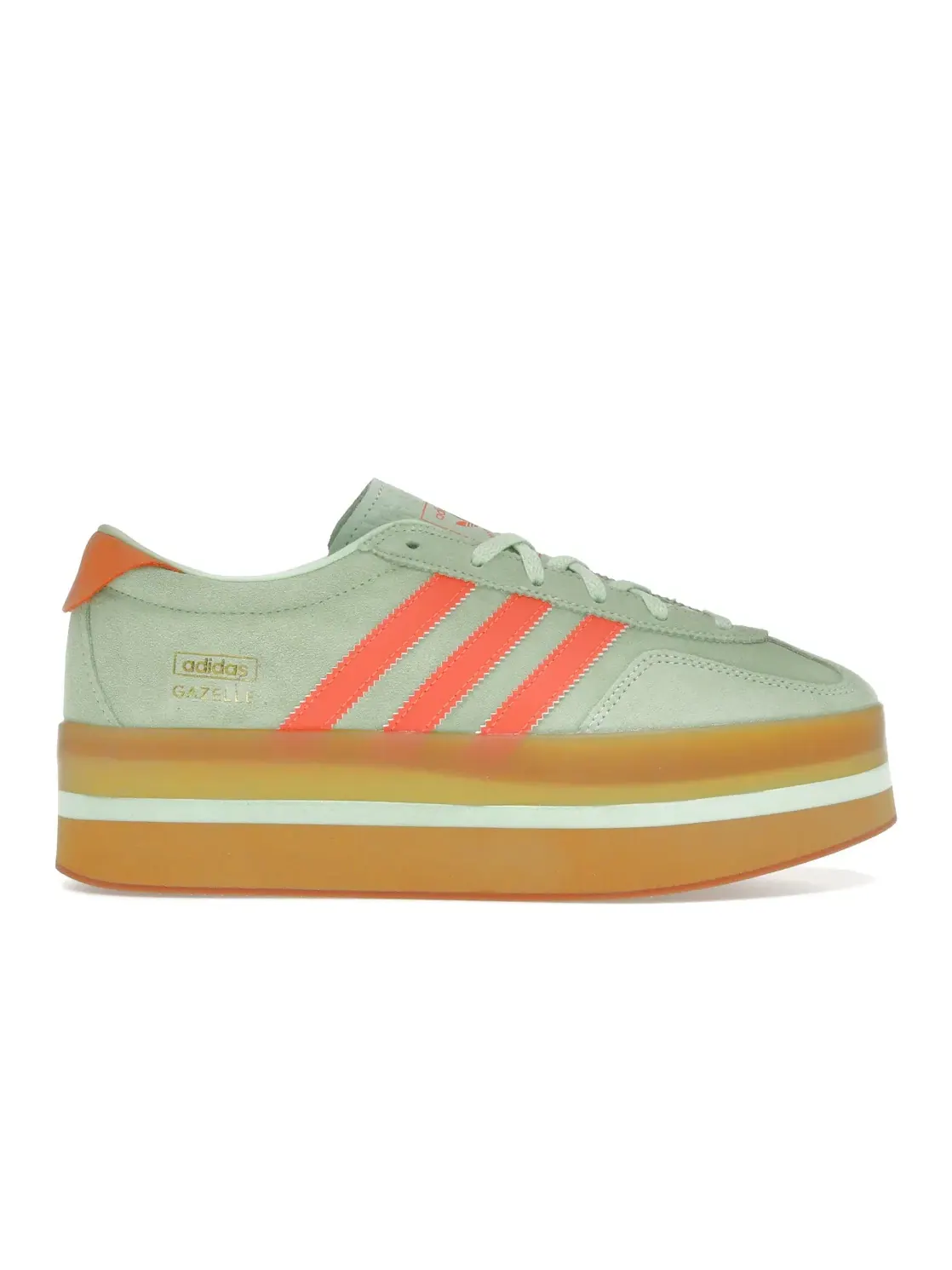 Женские кроссовки lifestyle Adidas Gazelle Stack — изображение 1 из 4, зеленый оранжевый