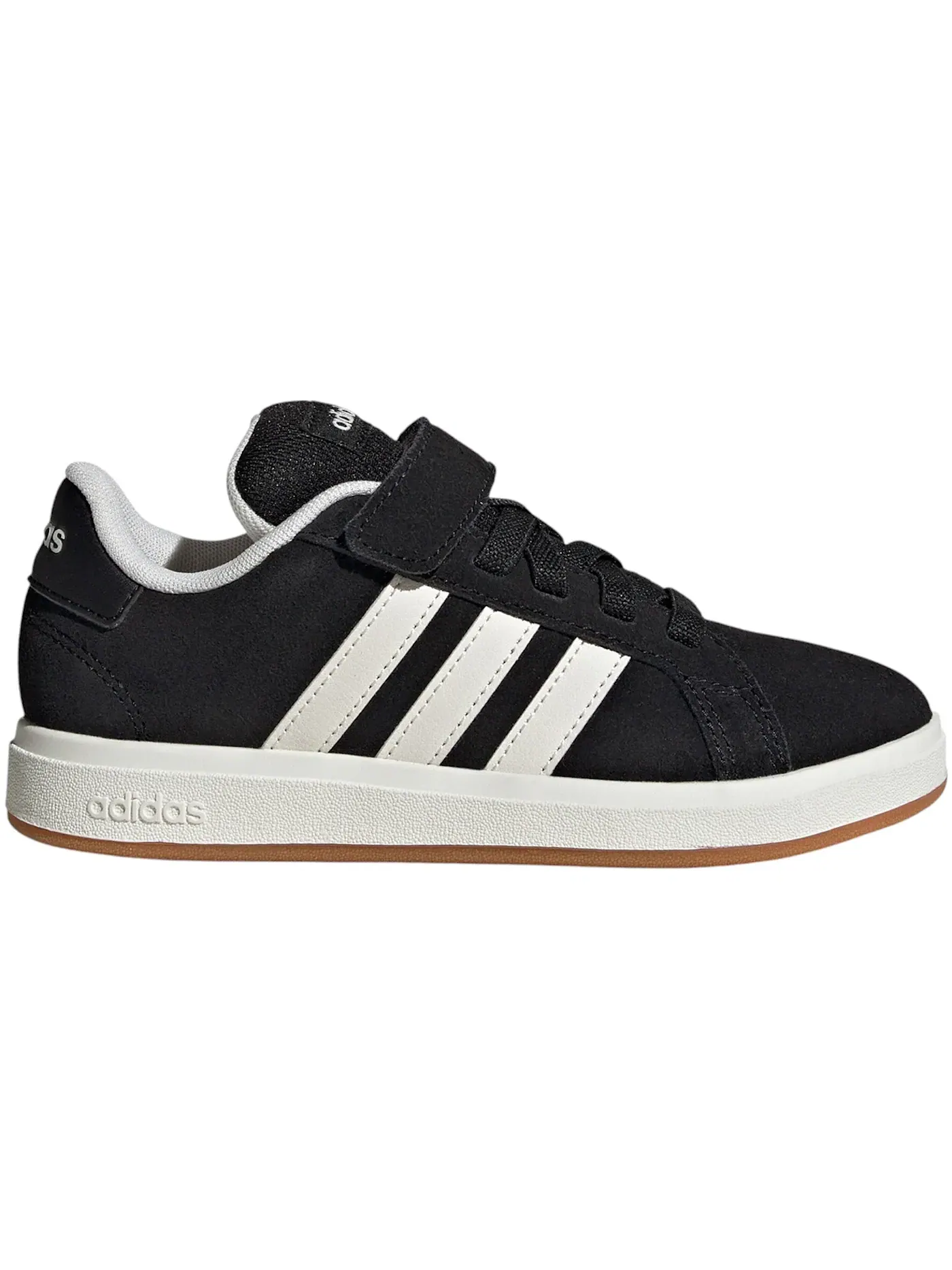 Детские кроссовки для мальчиков с замшевыми вставками Adidas Grand Court 00s — изображение 1 из 1, черный белый
