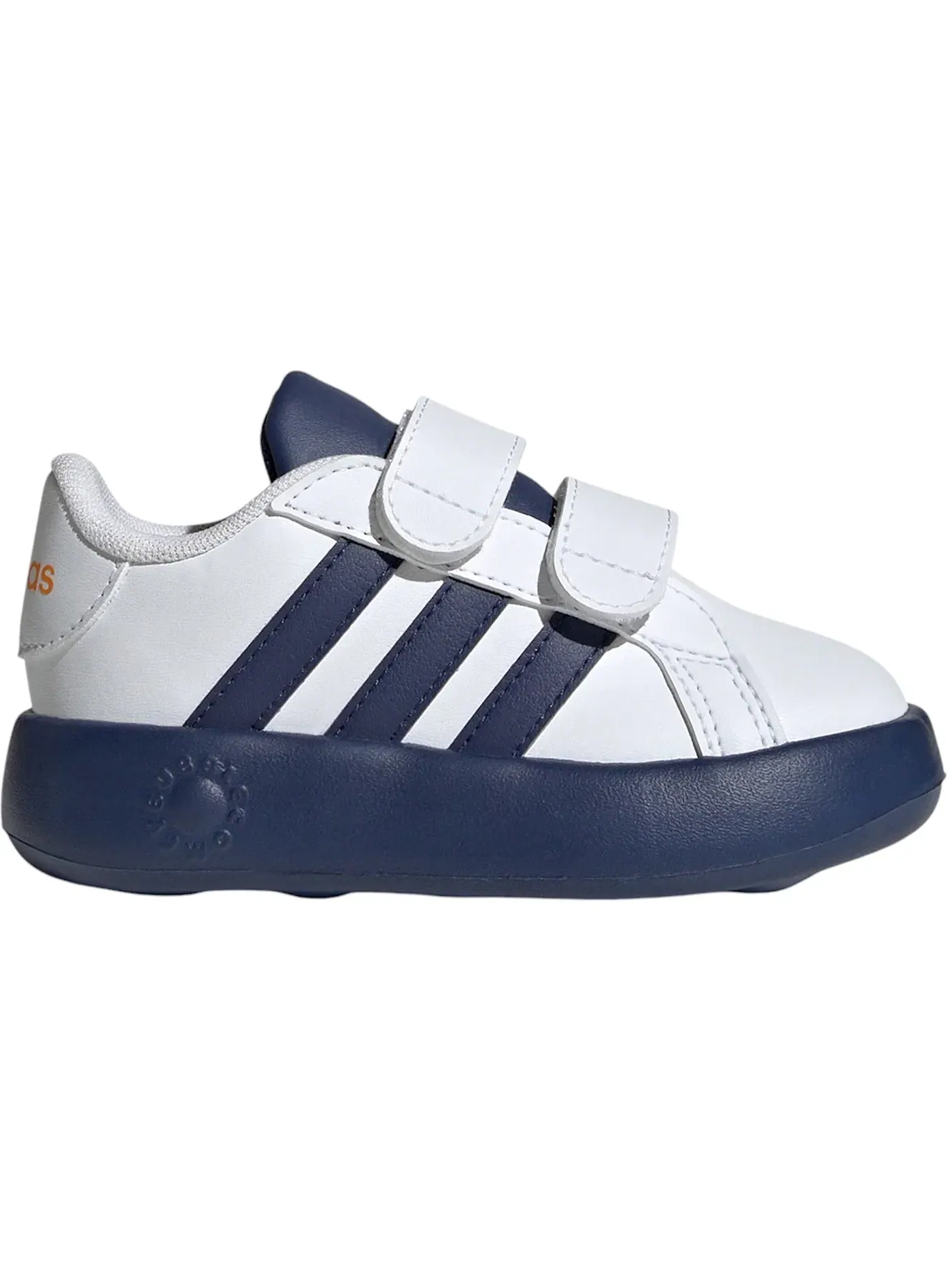 Детские кроссовки Lifestyle с застежкой-липучкой Adidas Grand Court 2.0 — изображение 1 из 1, белый темный синий