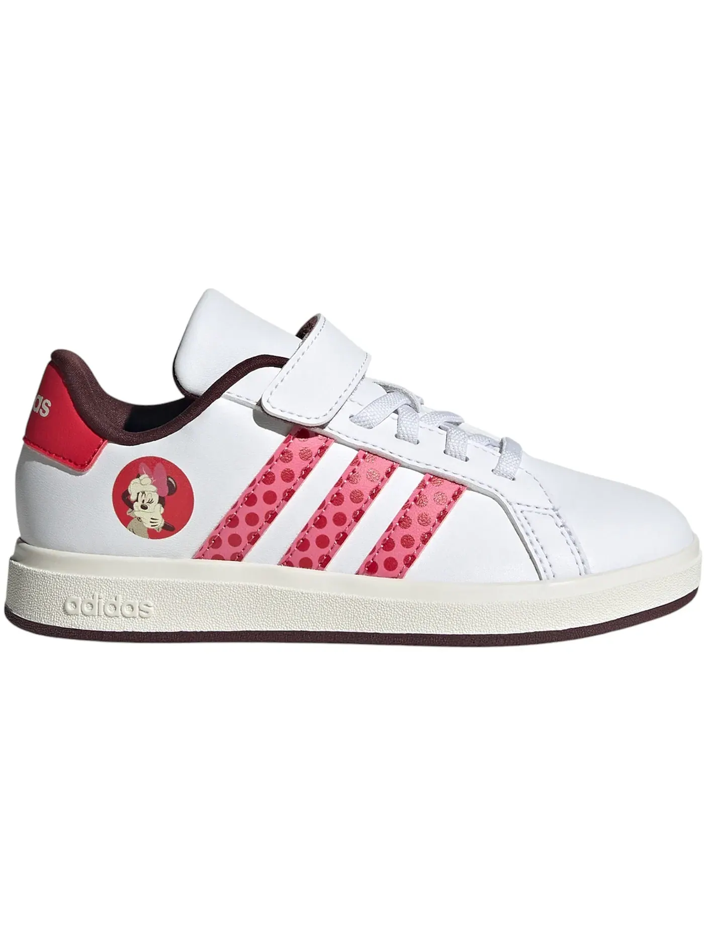 Детские кроссовки с принтом Adidas Grand Court 2.0 Disney Minnie Mouse Adidas — изображение 1 из 1, белый розовый
