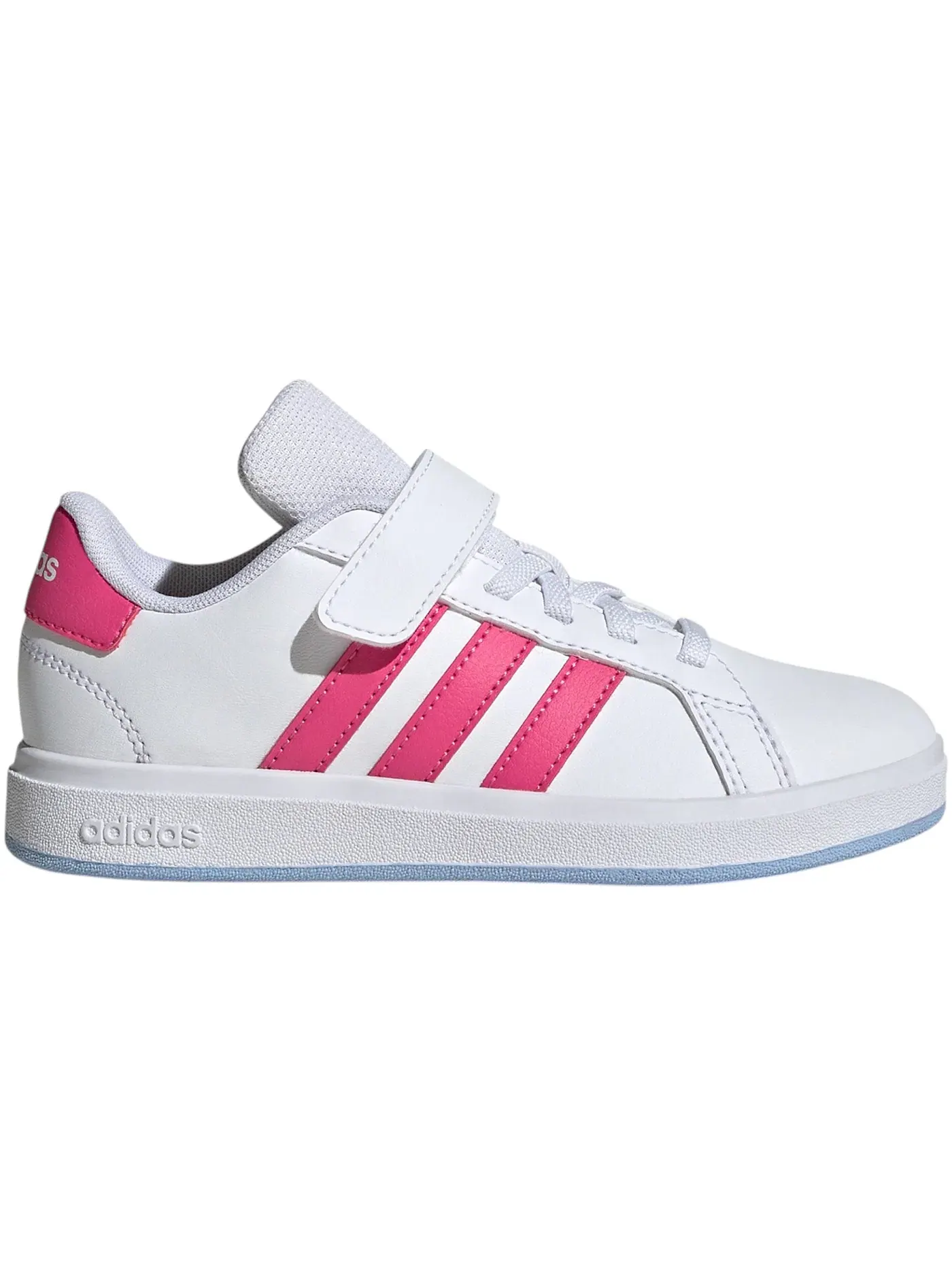 Детские кроссовки с длинным шнурком Adidas Grand Court 2.0 — изображение 1 из 1, белый синий