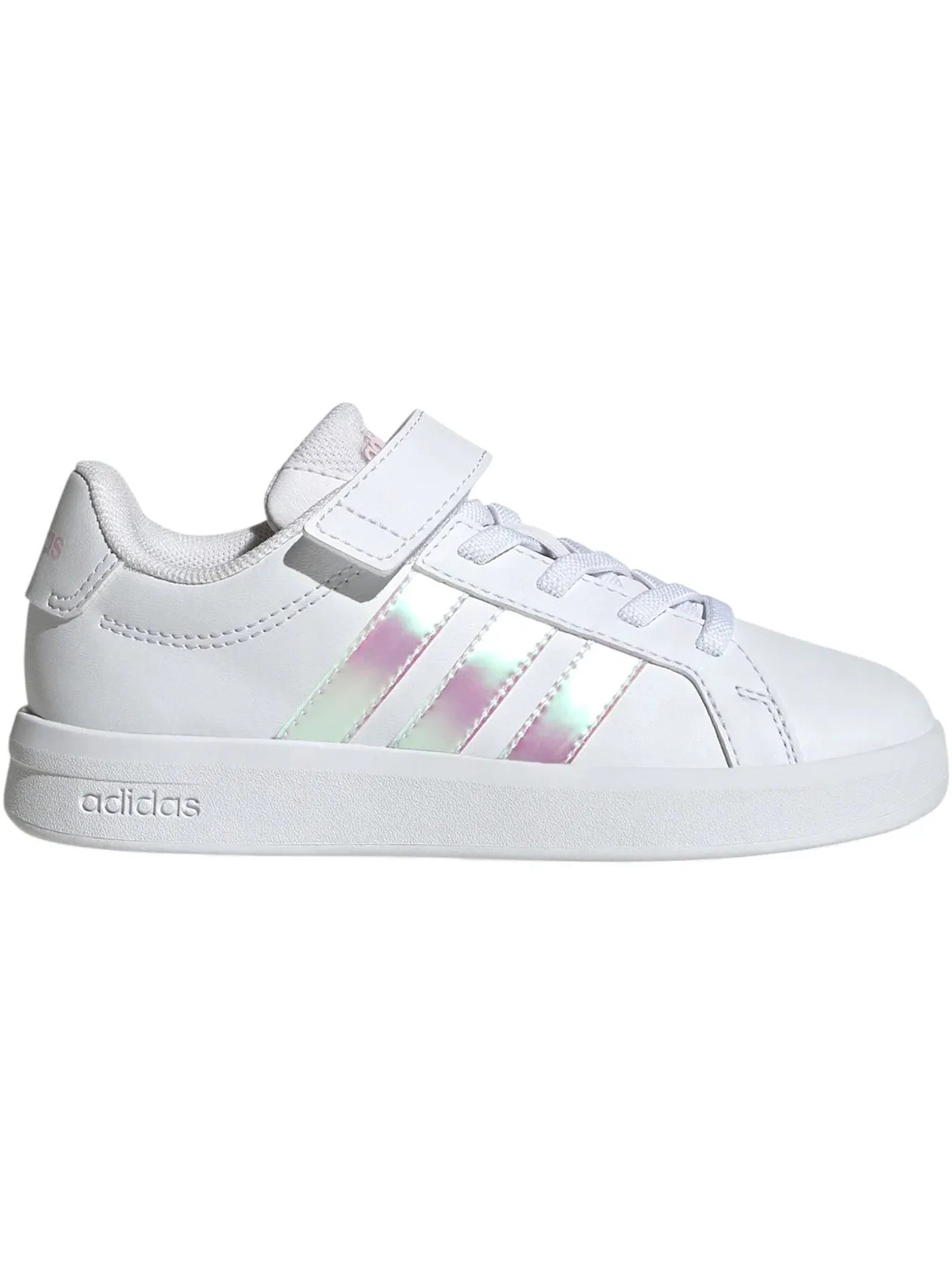 Детские кроссовки с переливающимся эффектом Adidas Grand Court 3.0 EL — изображение 1 из 1, белый//белый