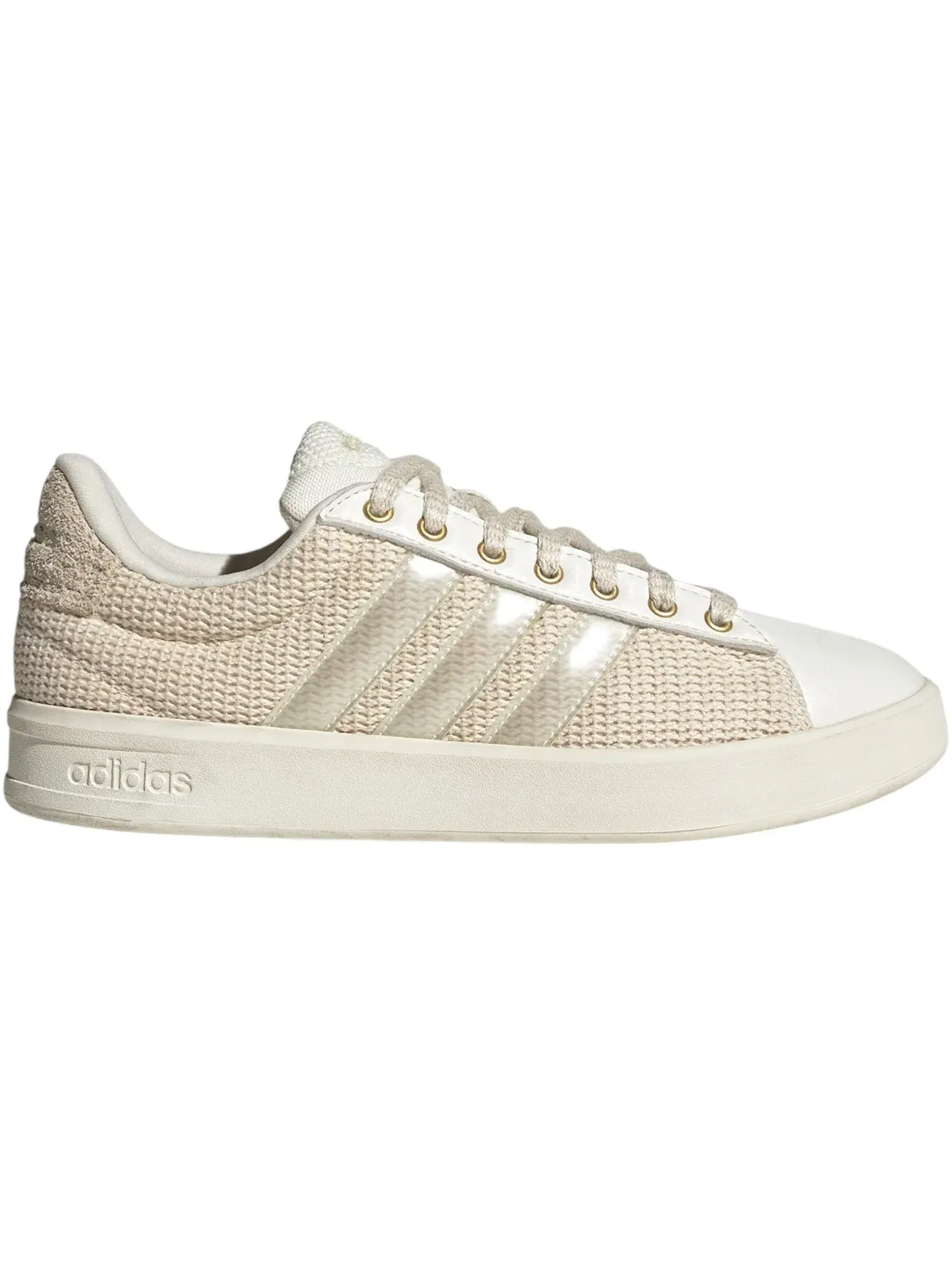 Женские кроссовки lifestyle с перфорацией Adidas Grand Court 3.0 — изображение 1 из 1, золотистый металлик