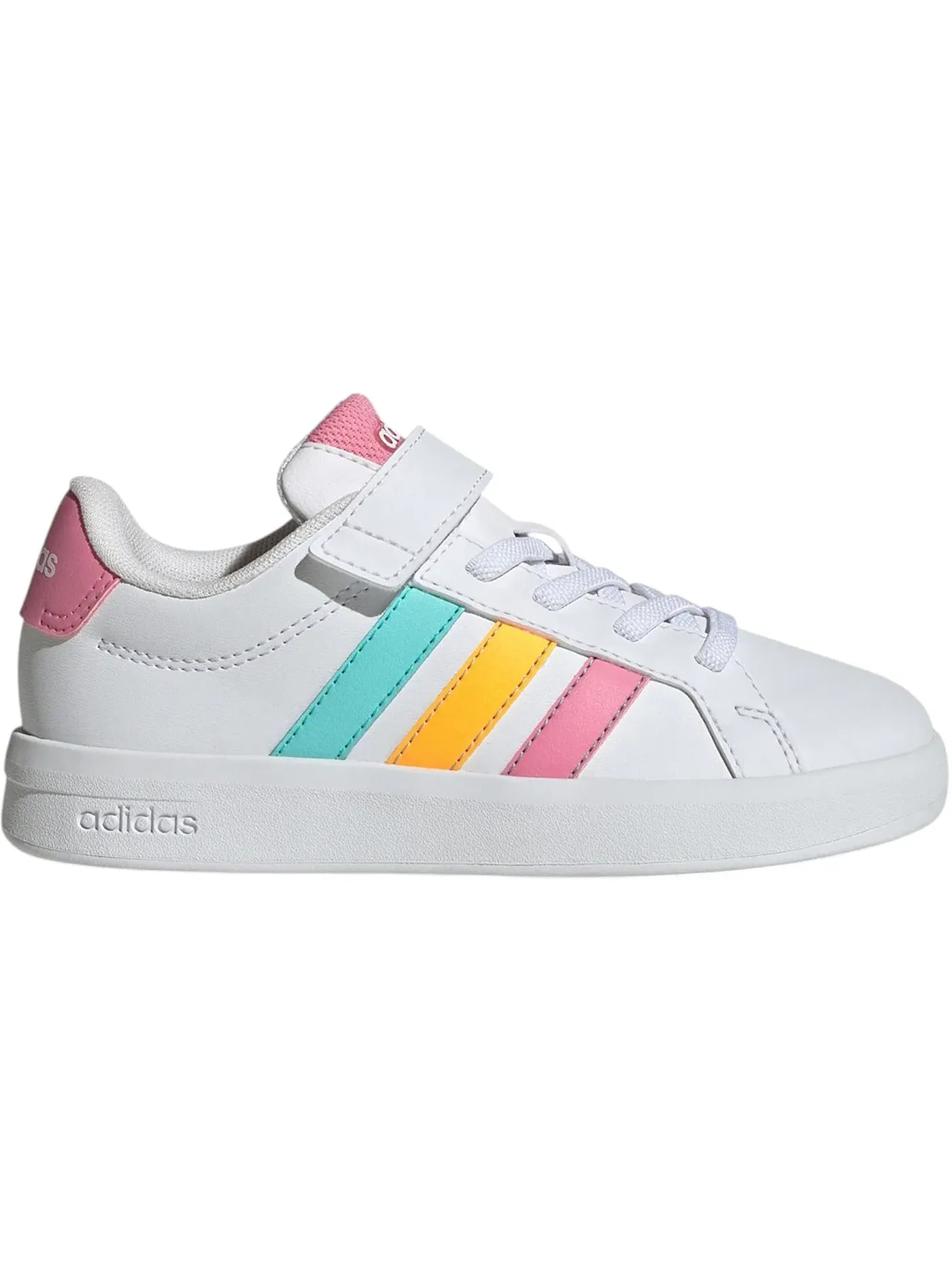 Детские кроссовки для девочек с закрытой пяткой Adidas Grand Court 3.0 — изображение 1 из 1, белый/розовый