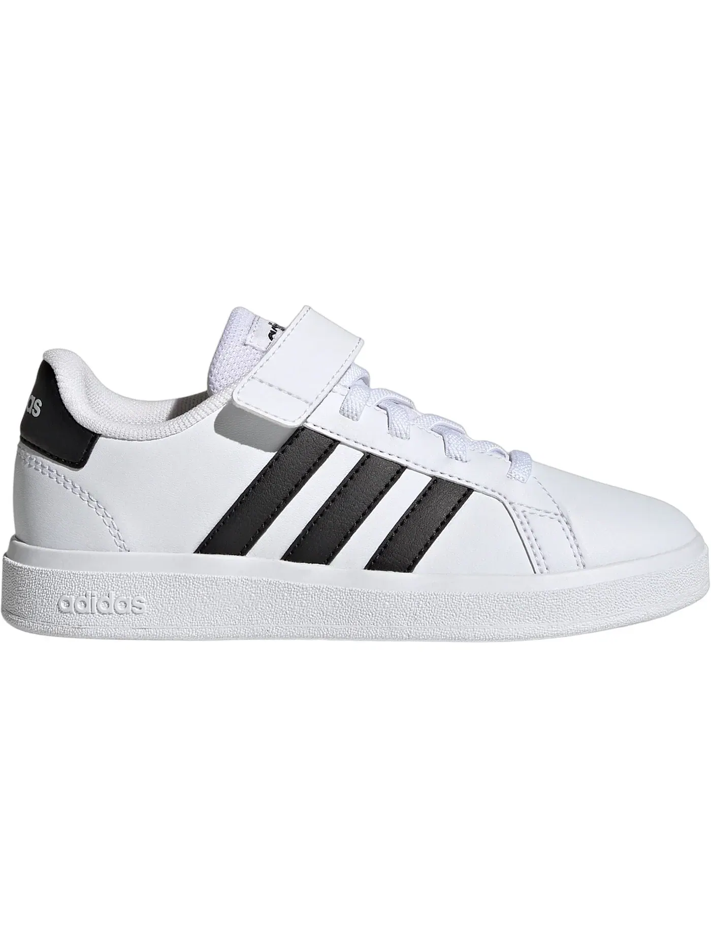 Детские кроссовки с длинным шнурком Adidas Grand Court — изображение 1 из 1, белый черный