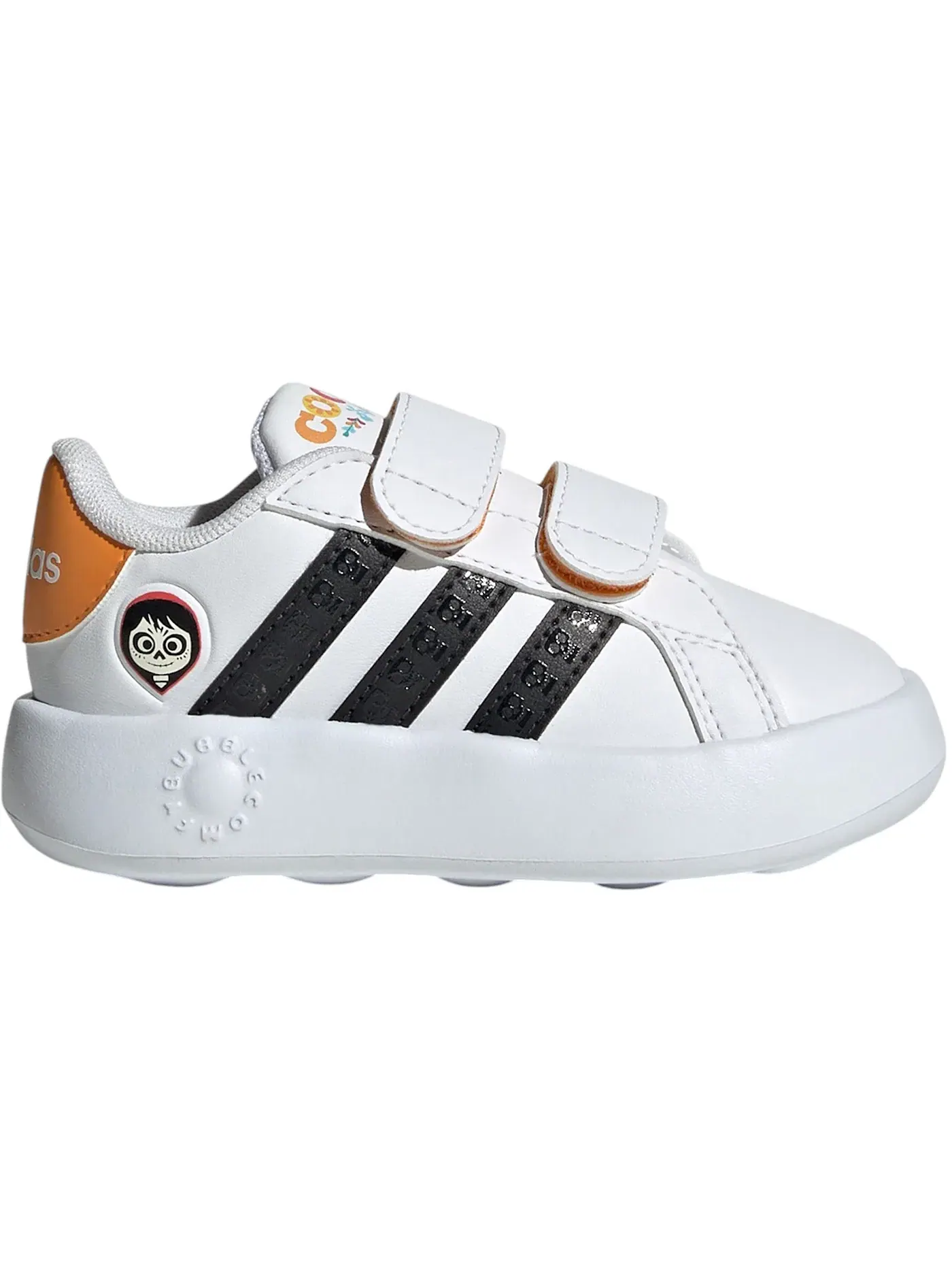 Детские кроссовки с принтом Adidas Grand Court Adidas — изображение 1 из 1, белый/черный/оранжевый
