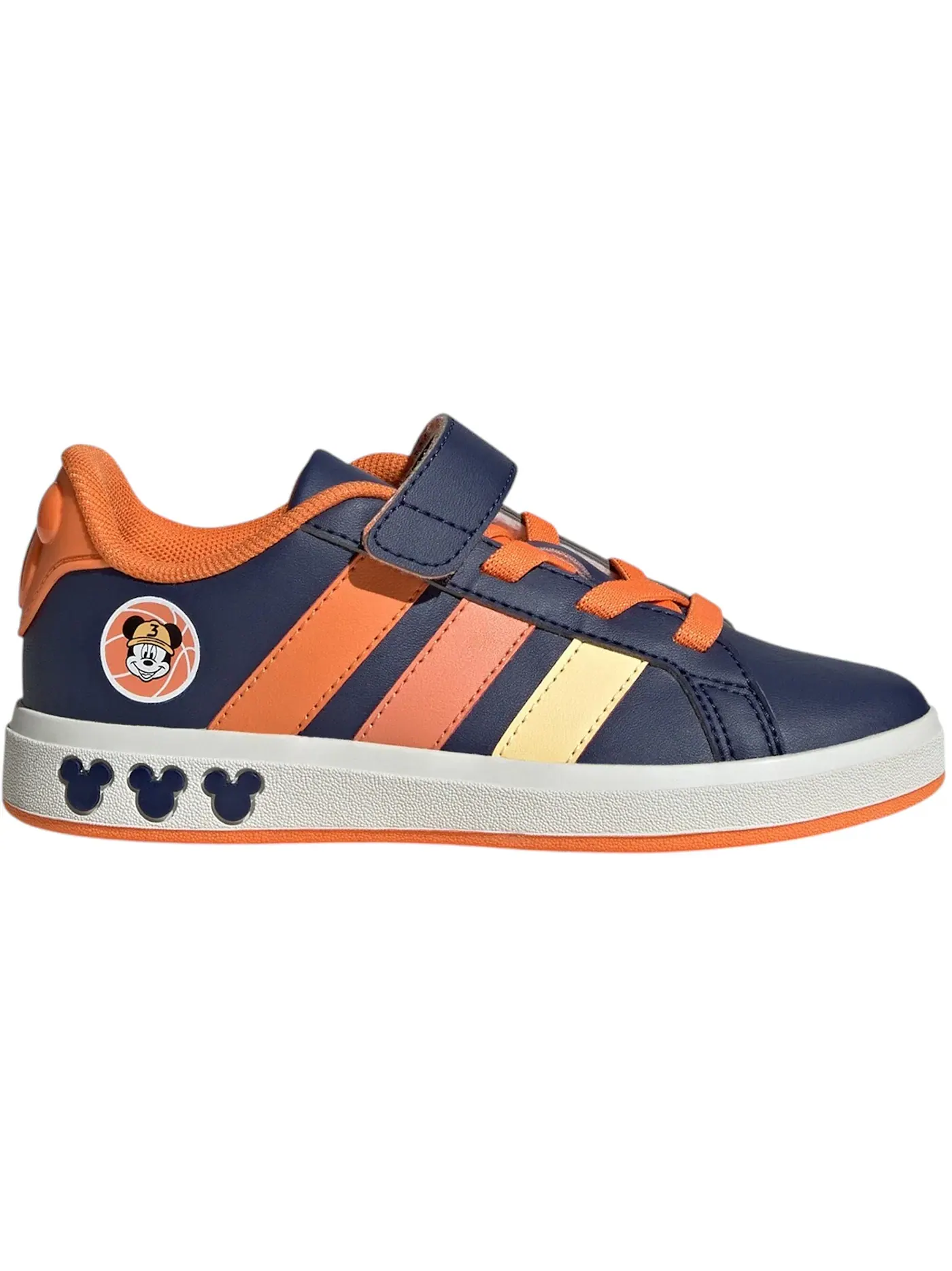 Детские кроссовки Lifestyle с принтом Adidas Grand Court Adidas — изображение 1 из 1, темный синий//оранжевый
