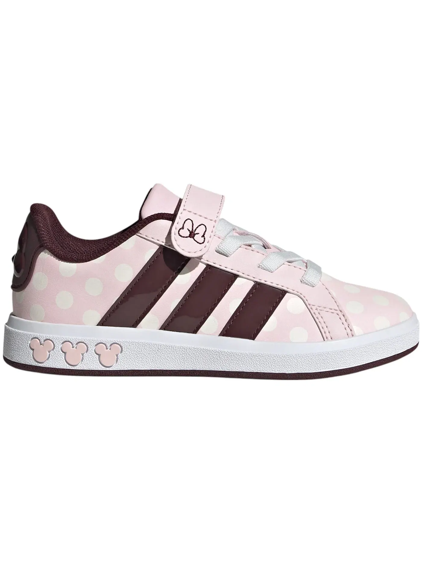 Детские кроссовки для девочек с принтом Adidas Grand Court — изображение 1 из 1, прозрачный розовый белый