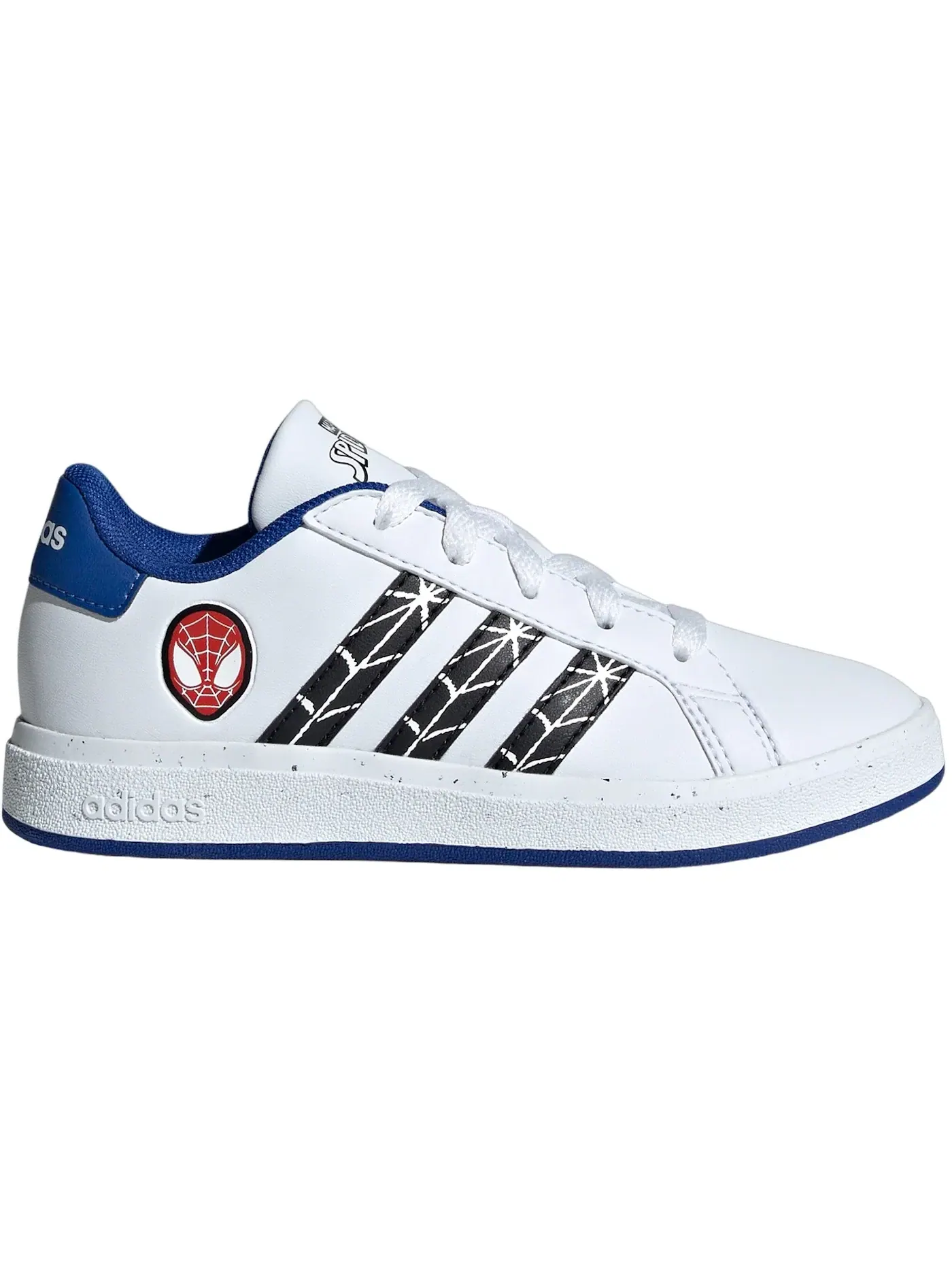 Детские кроссовки с принтом Spider-Man Adidas Grand Court — изображение 1 из 1, белый черный синий