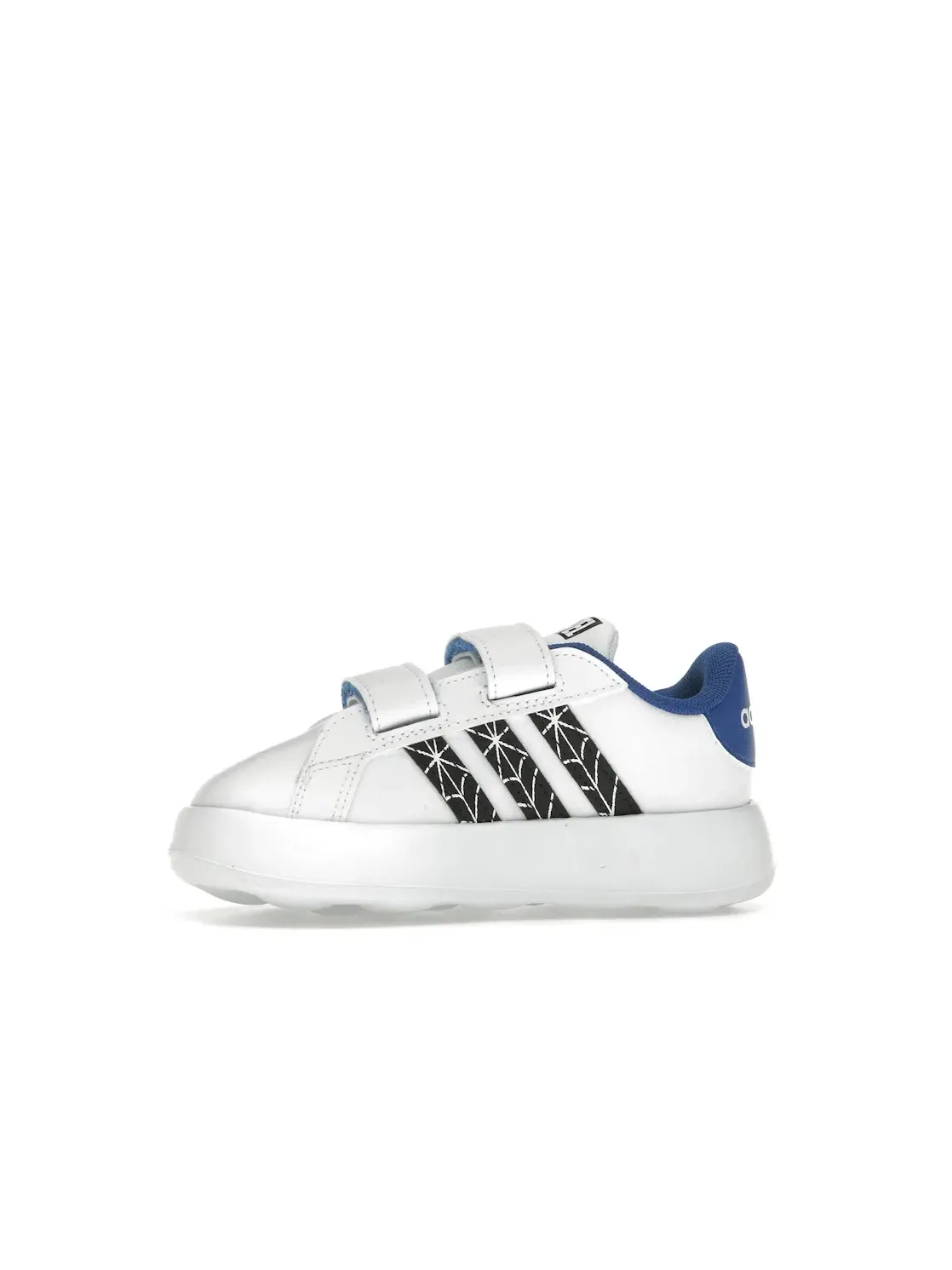 Детские кроссовки Lifestyle с принтом Marvel Spider-Man Adidas Grand Court — изображение 3 из 4, белый черный синий