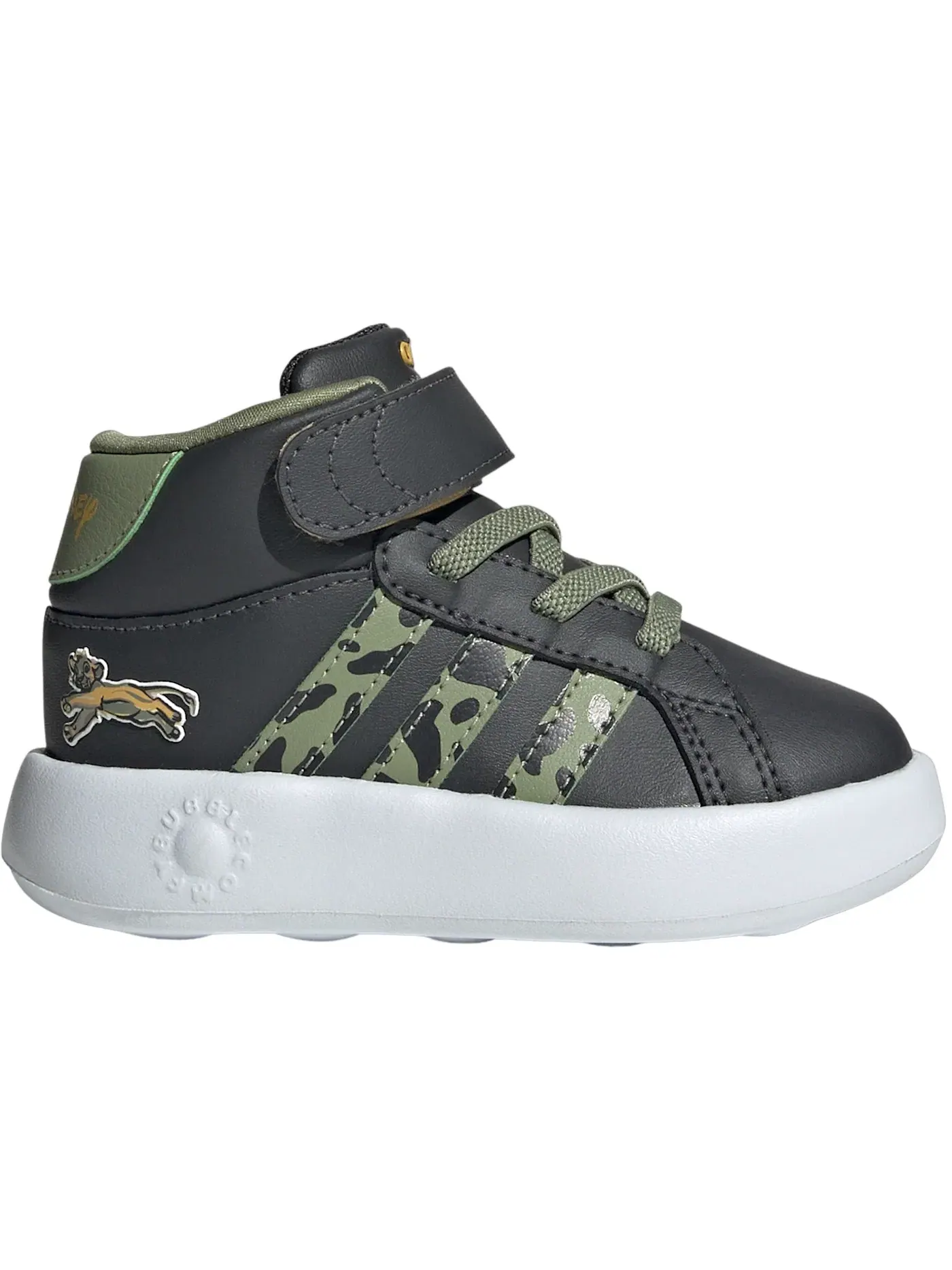 Детские кроссовки Lifestyle с принтом Disney Adidas Grand Court Mid — изображение 1 из 1, зеленый