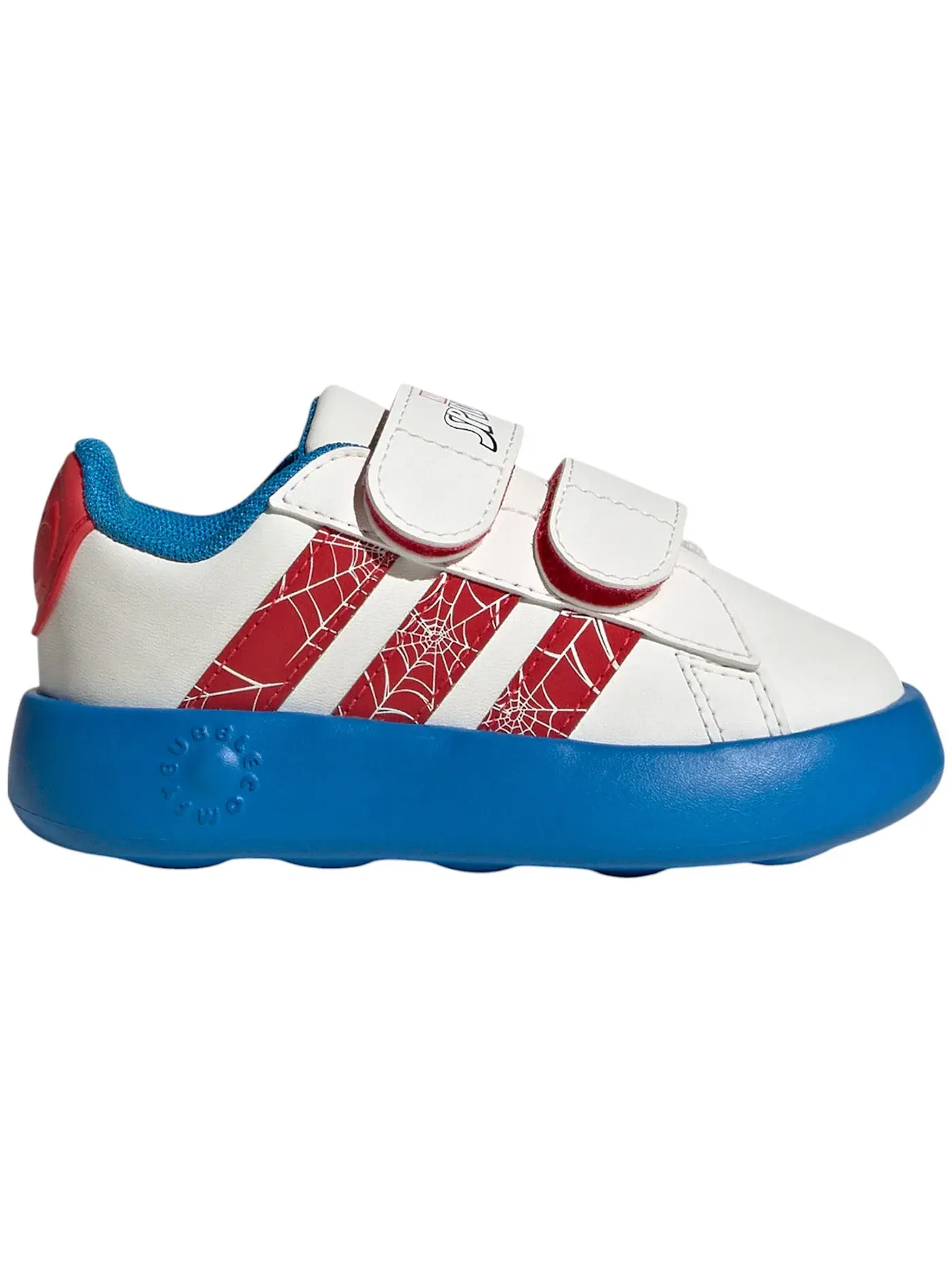 Детские кроссовки с принтом Spider-Man Adidas Grand Court — изображение 1 из 1, белый яркий синий