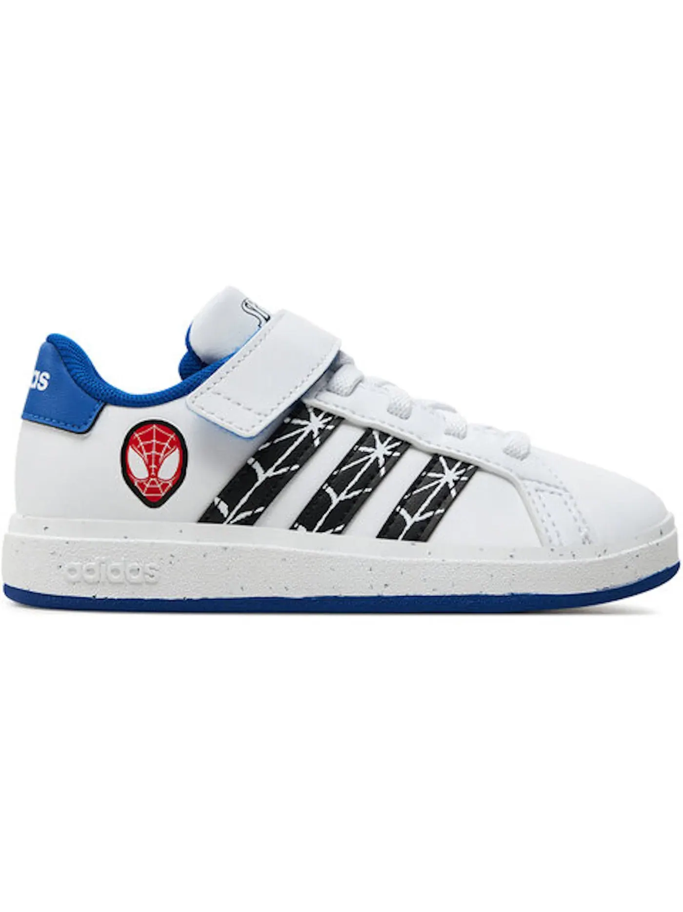 Детские кроссовки с липучкой Adidas Grand Court Strap — изображение 1 из 1, белый черный синий