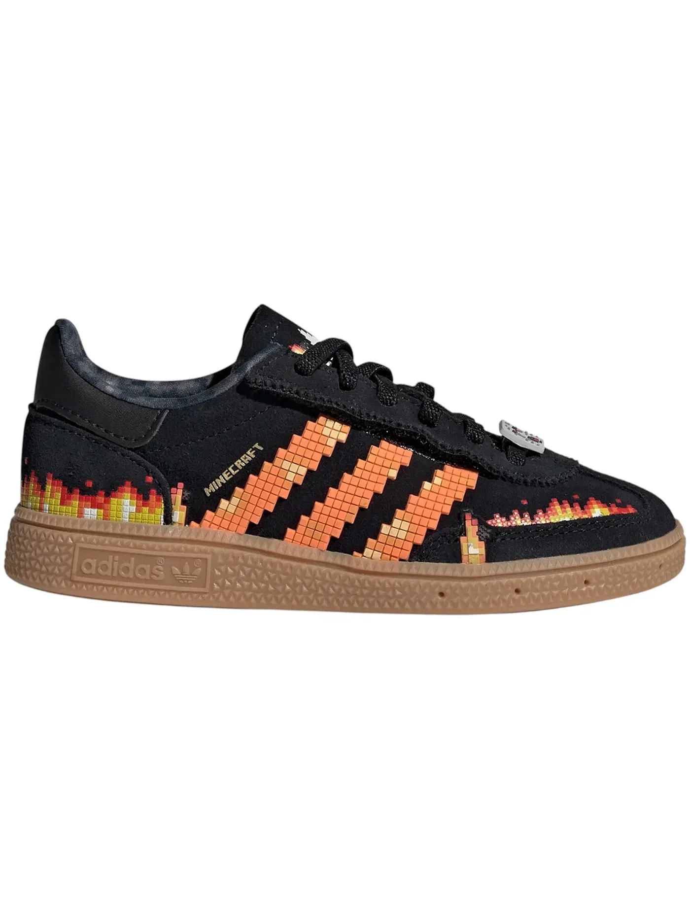 Детские кроссовки с удобной застежкой Adidas Handball Spezial Comfort Closure Minecraft Black Pure Orange