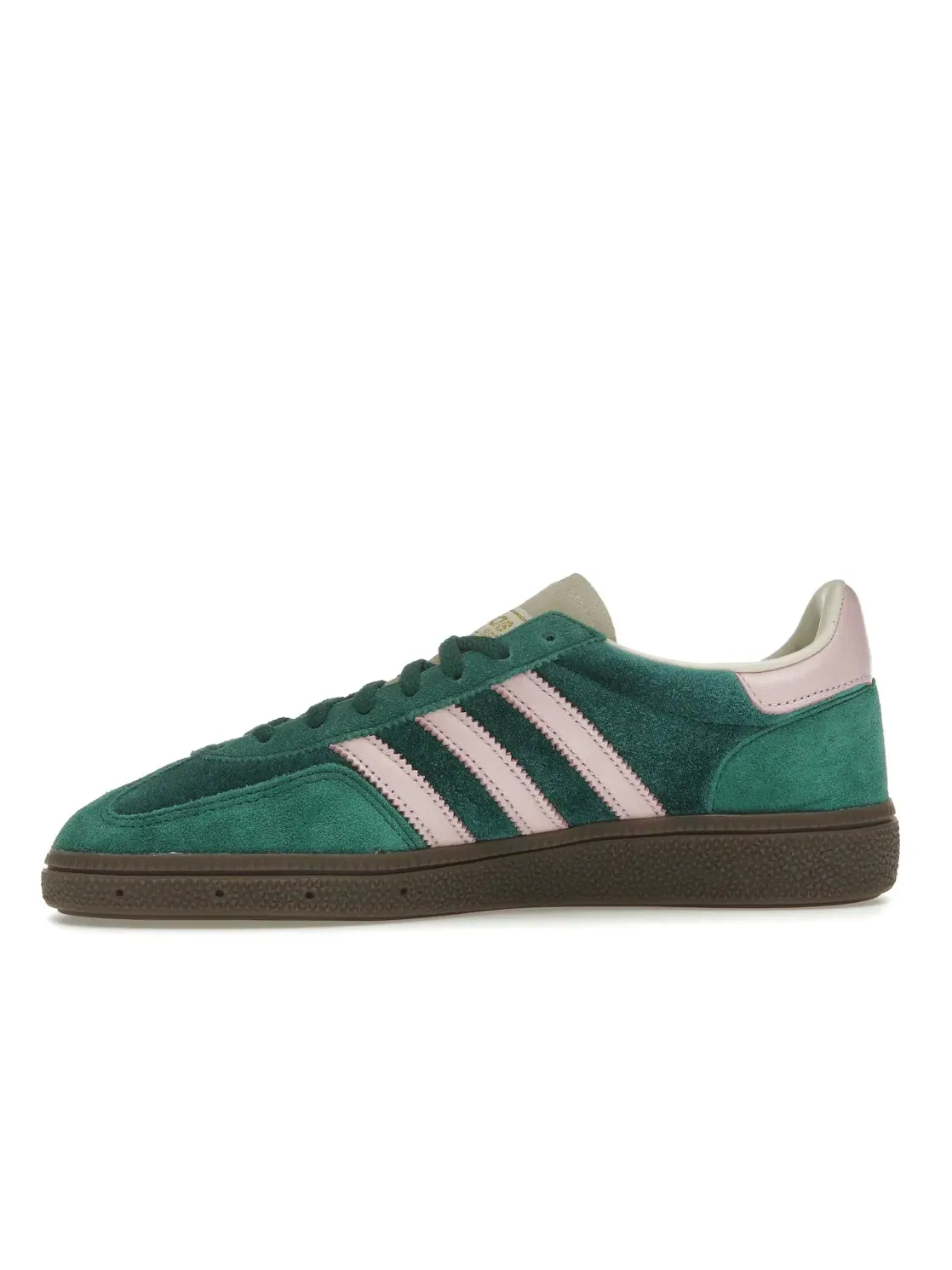 Женские кроссовки с велюровым верхом Adidas Handball Spezial — изображение 3 из 4, зеленый/розовый