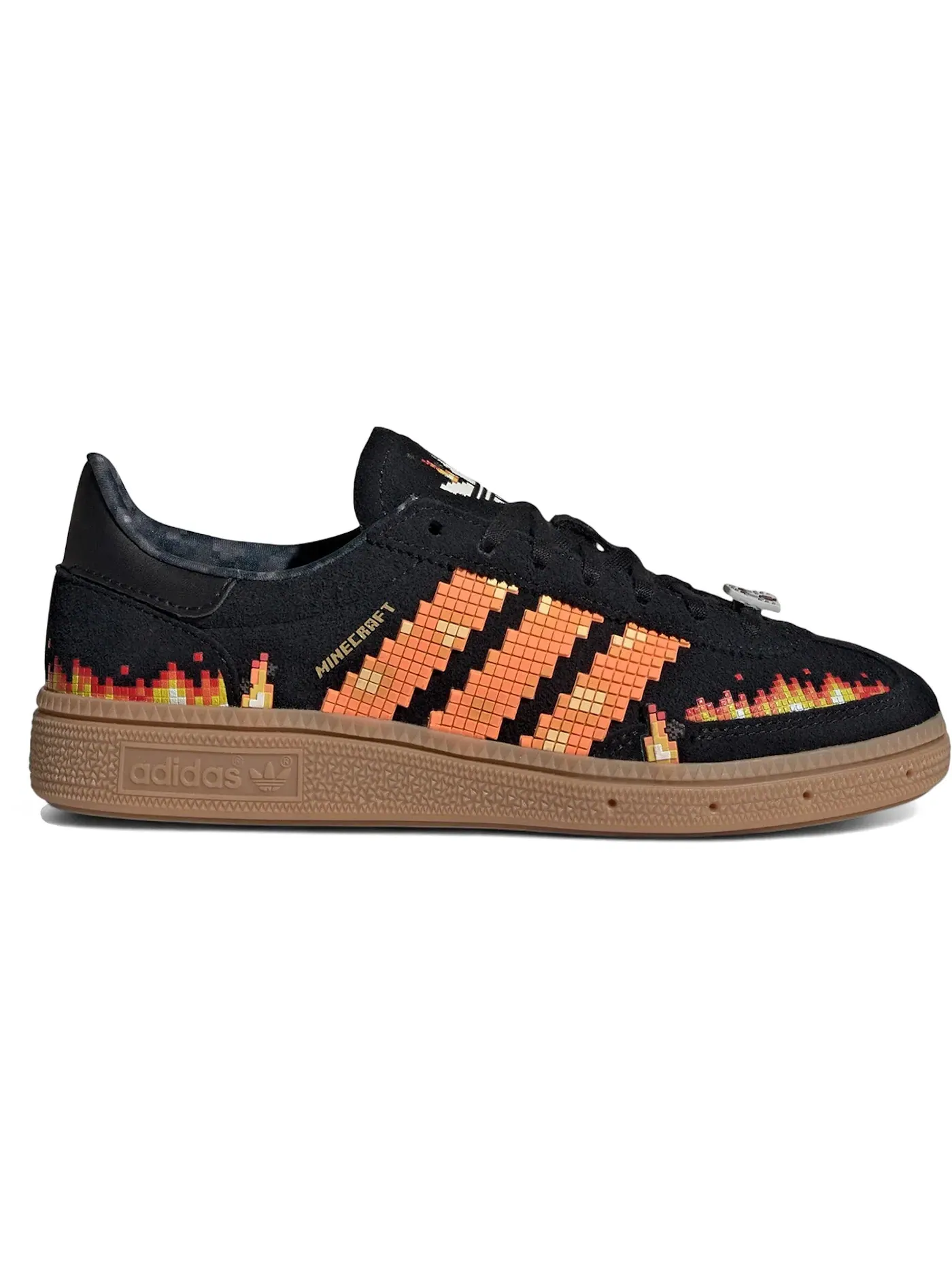 Детские кроссовки Lifestyle с принтом Adidas Handball Spezial Minecraft — изображение 1 из 1, черный/оранжевый/белый