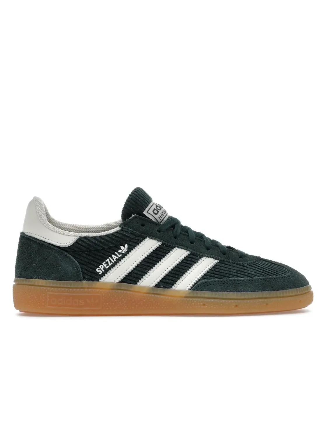 Женские кроссовки с велюром и замшей Adidas Handball Spezial — изображение 1 из 4, зеленый белый