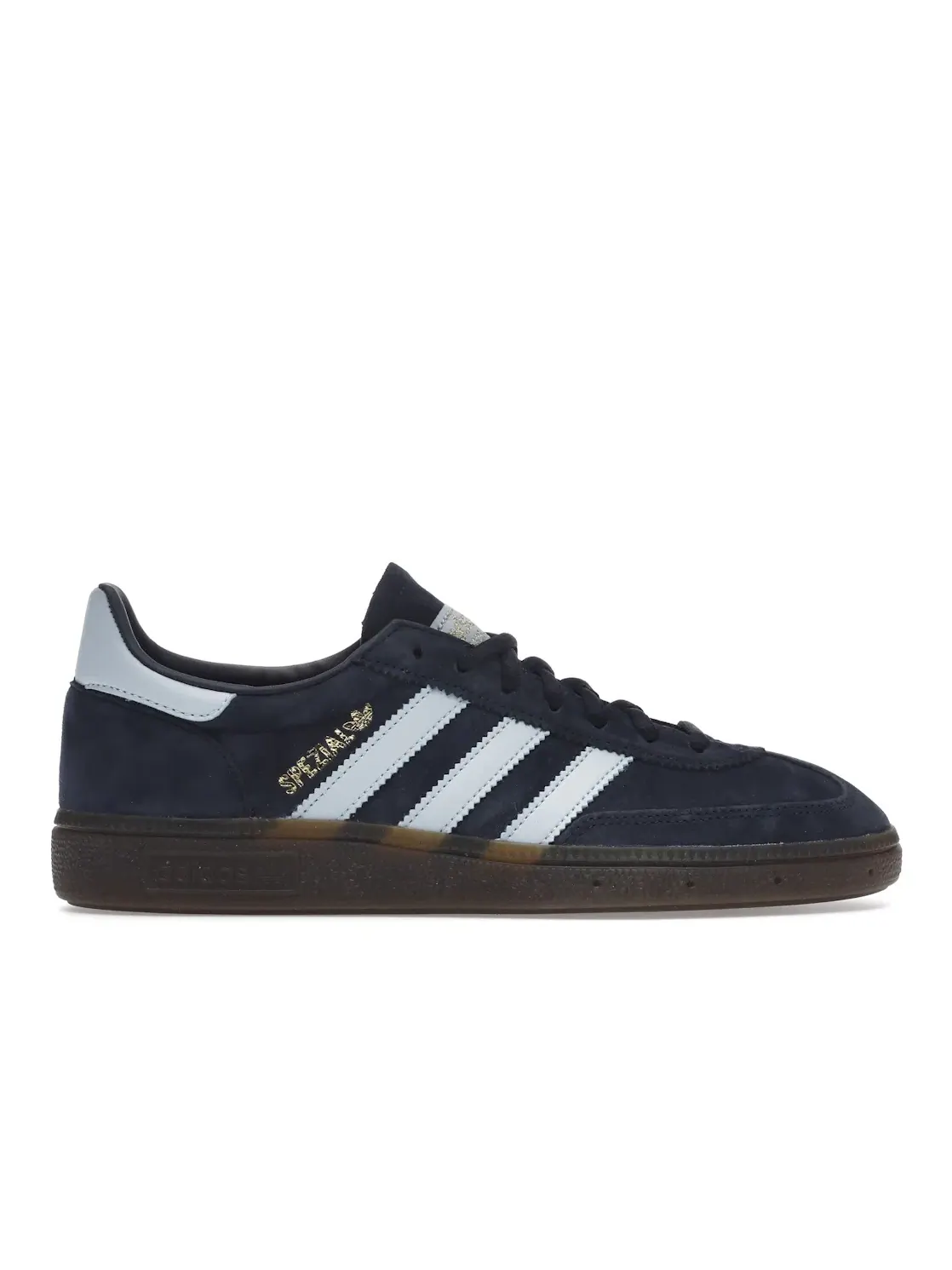 Мужские кроссовки с замшевым верхом Adidas Handball Spezial Navy Gum — изображение 1 из 4, темно-синий/прозрачный