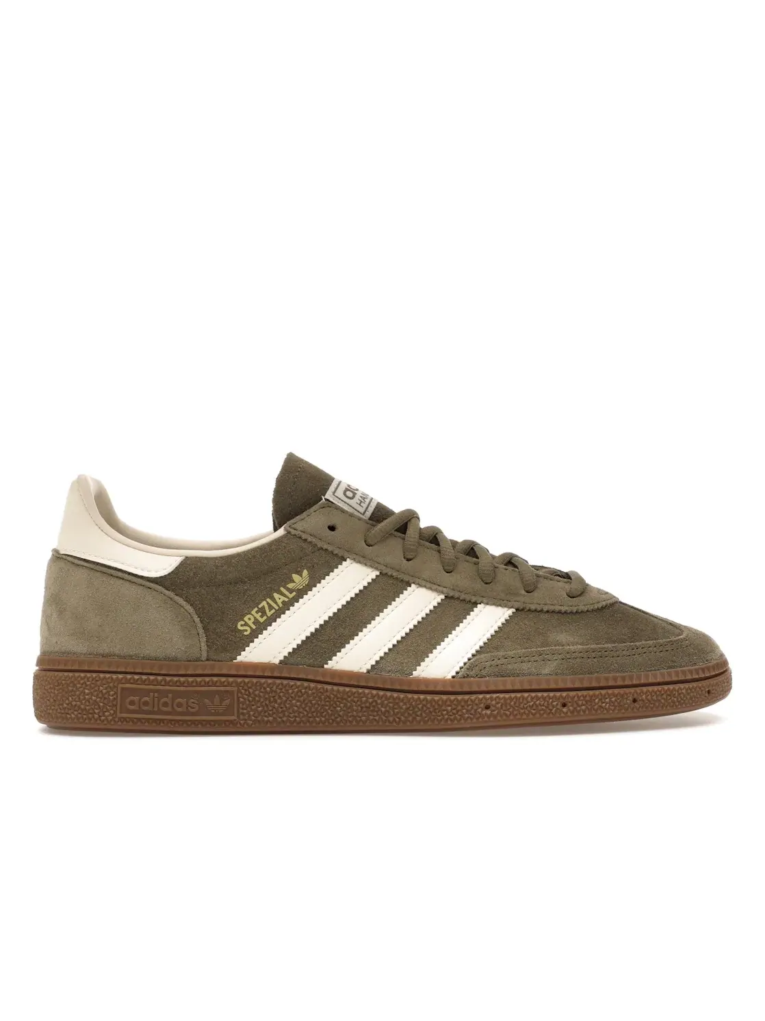 Мужские кроссовки Lifestyle с замшевым верхом Adidas Handball Spezial — изображение 1 из 4, оливковый/кремовый белый