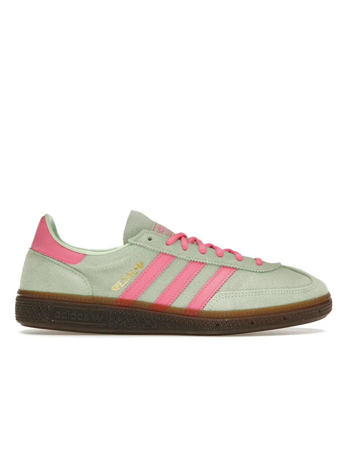 Мужские кроссовки замшевые Adidas Handball Spezial — изображение 1 из 4, зеленый/розовый