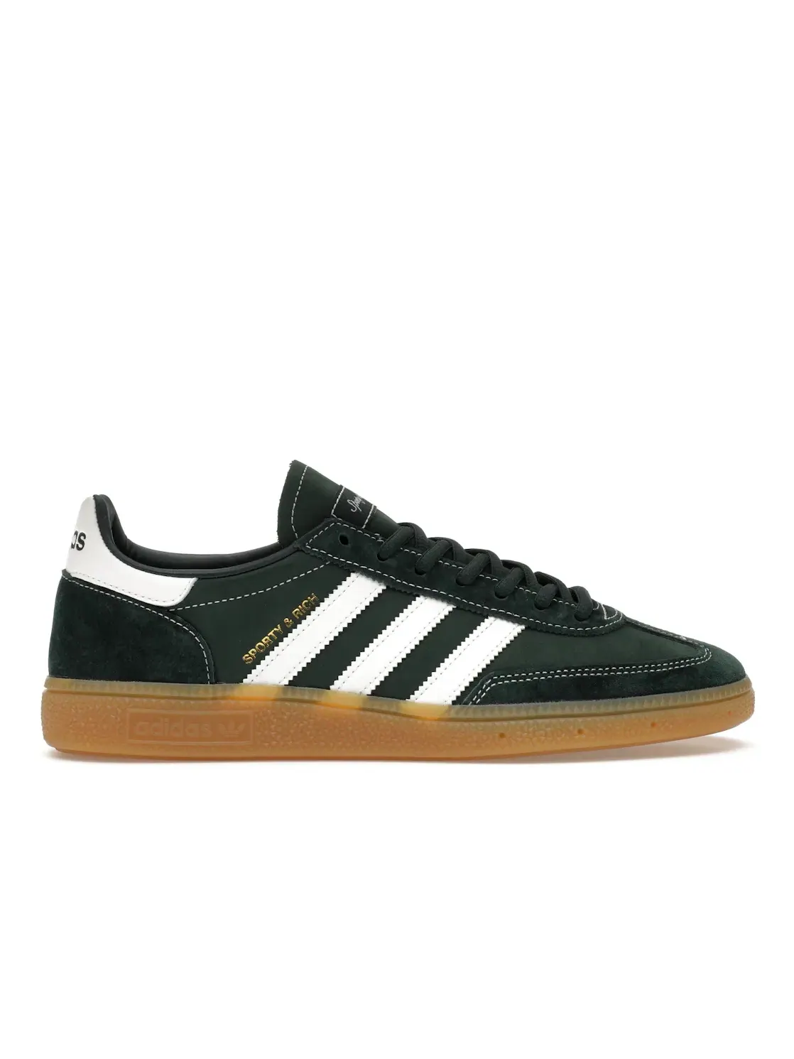Мужские кроссовки с замшевым верхом Adidas Handball Spezial Sporty & Rich — изображение 1 из 4, темный зеленый/белый