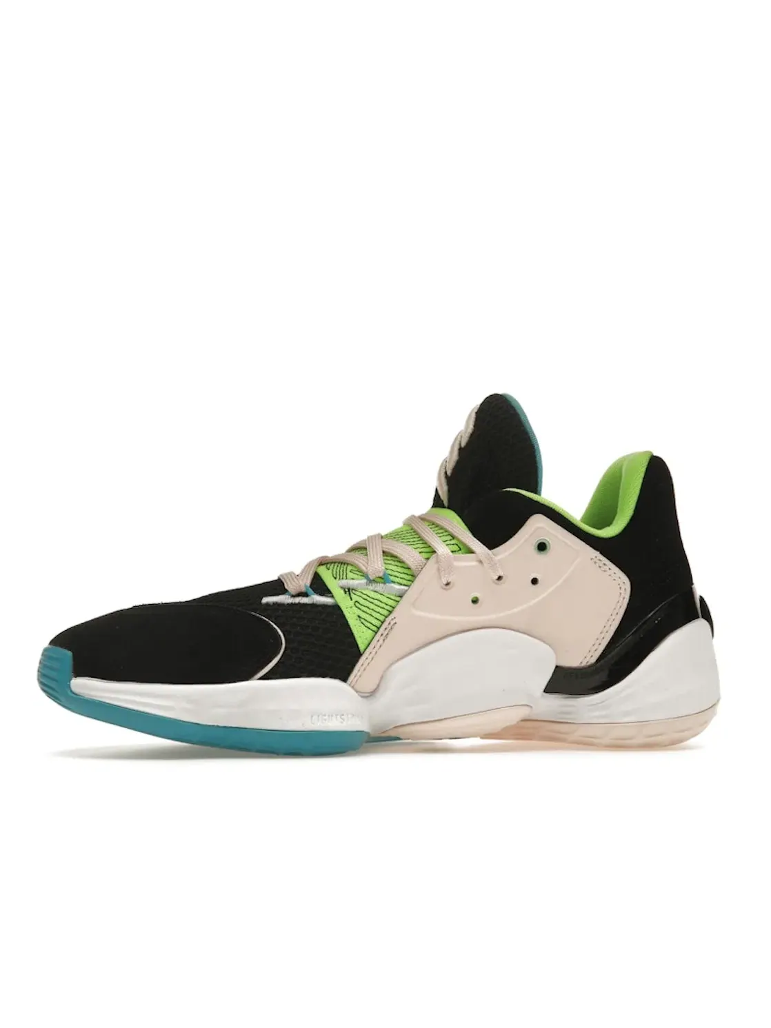 Мужские кроссовки для баскетбола Adidas Harden Vol. 4 — изображение 3 из 4, черный/розовый/зеленый