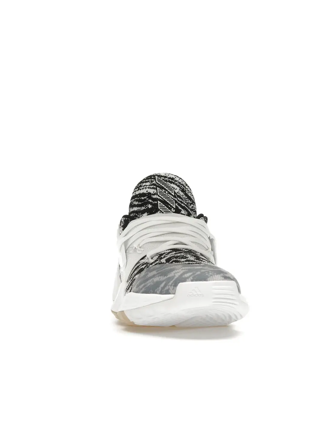 Мужские баскетбольные кроссовки с уникальной шнуровкой Adidas Harden Vol. 4 — изображение 2 из 4, белый черный бледный
