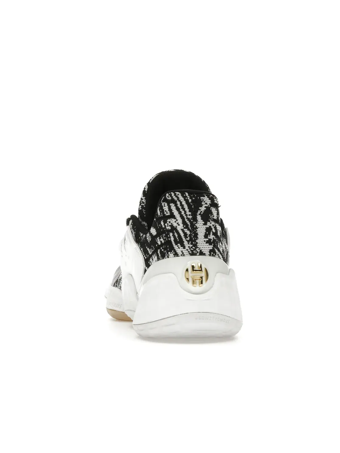 Мужские баскетбольные кроссовки с уникальной шнуровкой Adidas Harden Vol. 4 — изображение 4 из 4, белый черный бледный