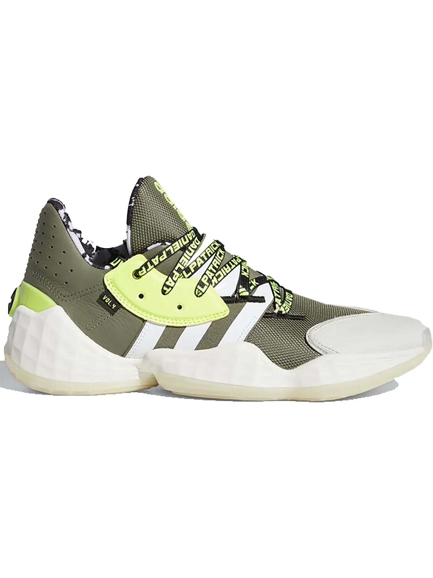 Мужские кроссовки для баскетбола Adidas Harden Vol. 4 Daniel Patrick — изображение 1 из 1, зеленый белый желтый