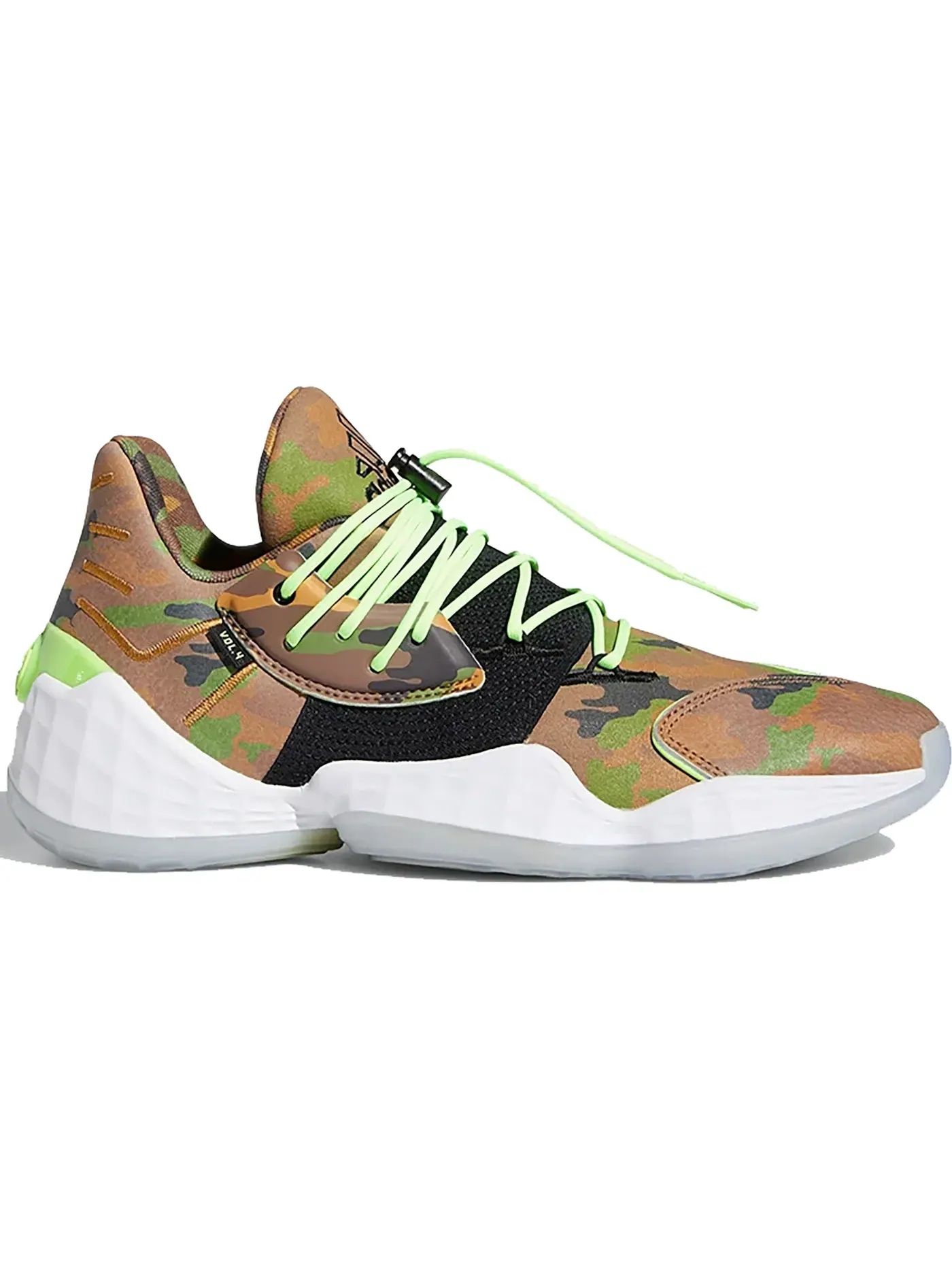 Мужские кроссовки баскетбольные Adidas Harden Vol. 4 — изображение 1 из 1, зеленый/черный/белый