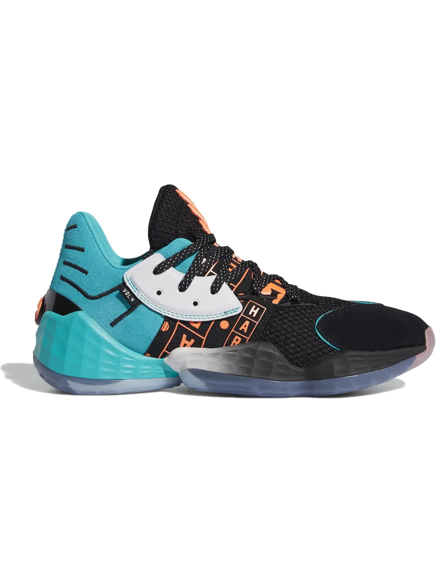 Мужские кроссовки для баскетбола Adidas Harden Vol. 4 — изображение 1 из 1, черный//-голубой