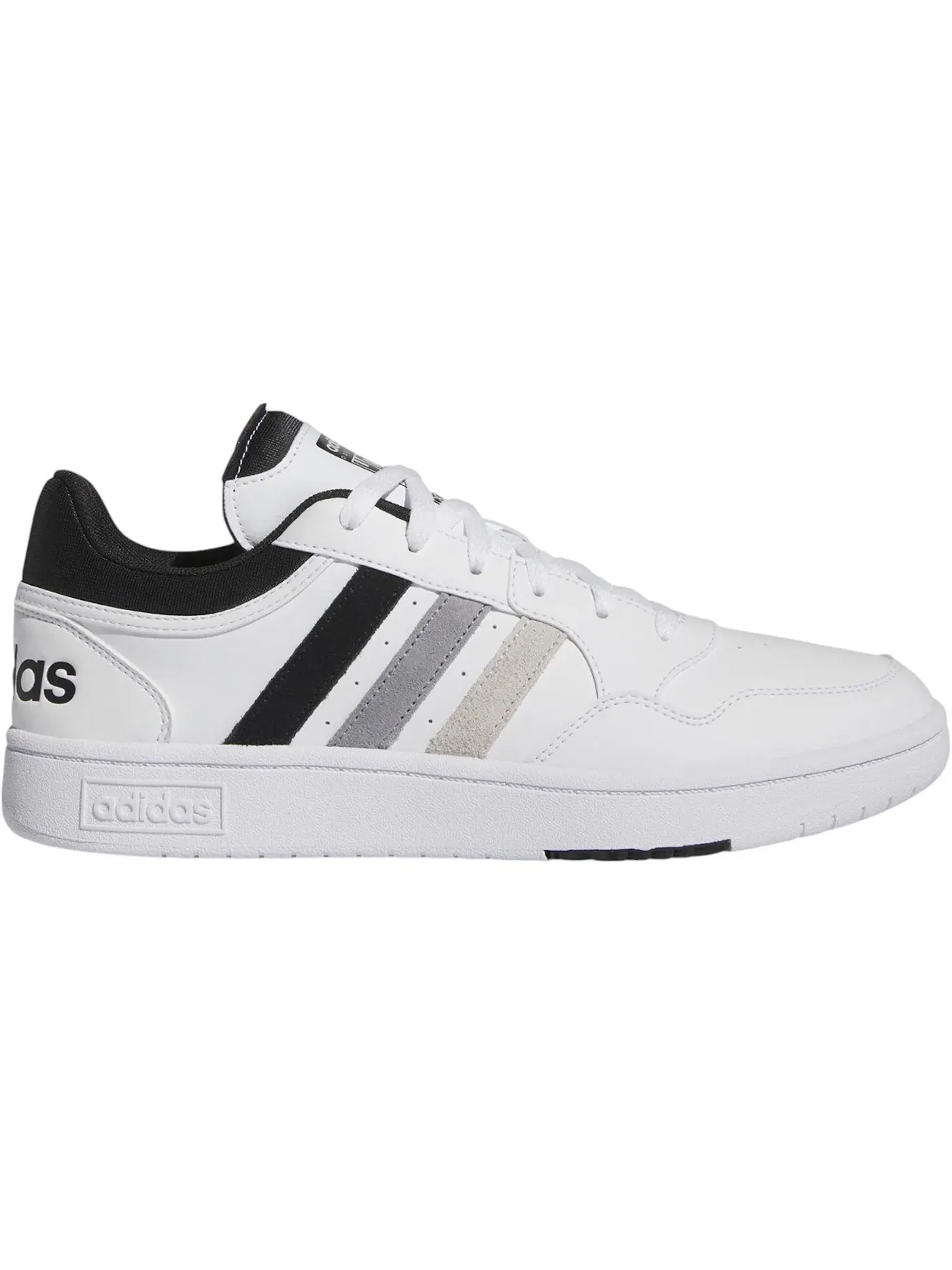 Мужские кроссовки для повседневной носки Adidas Hoops 3.0 Low Classic Vintage — изображение 1 из 1, белый черный серый