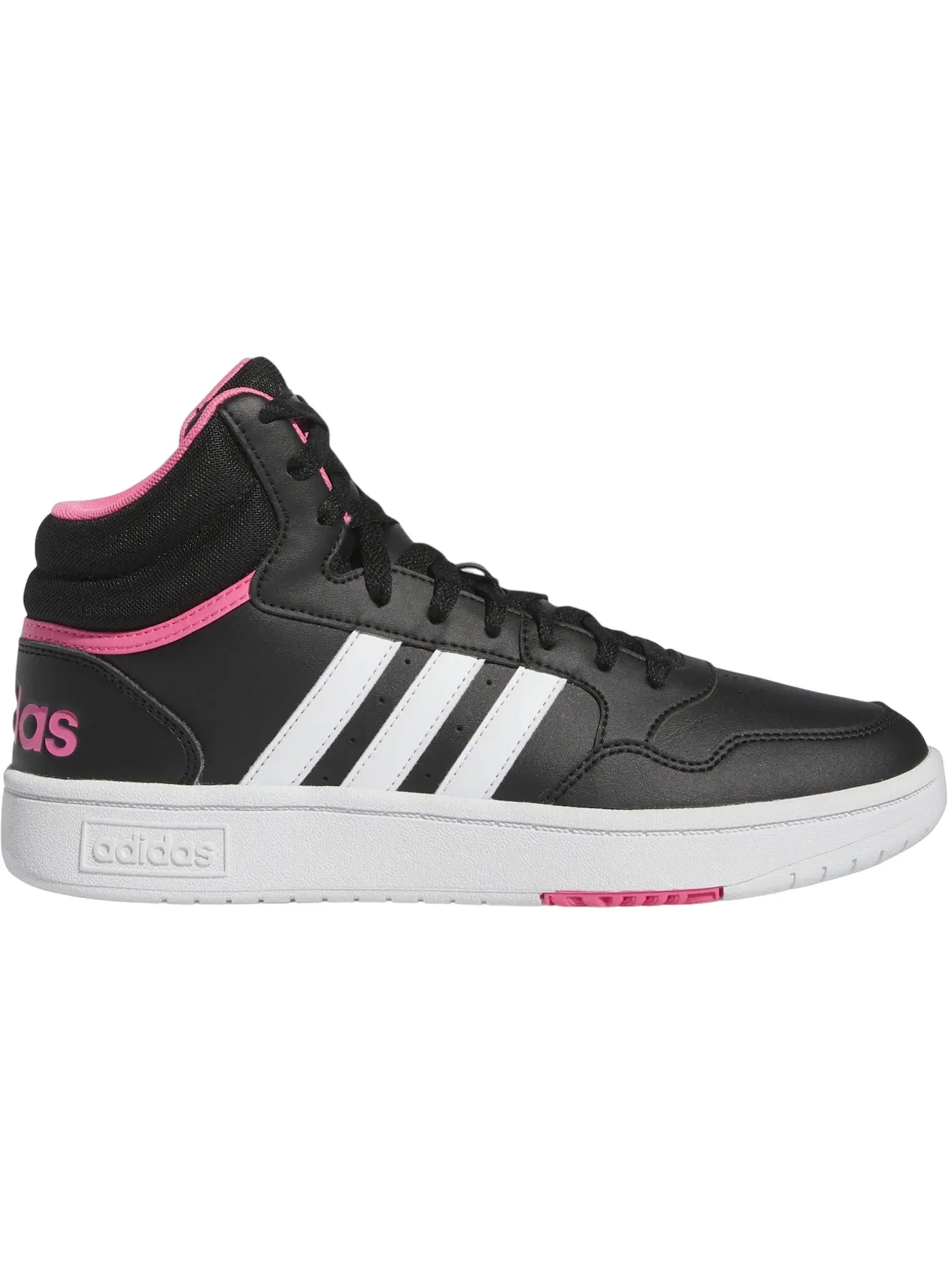 Женские кроссовки Lifestyle Adidas Hoops 3.0 Mid — изображение 1 из 1, черный белый розовый