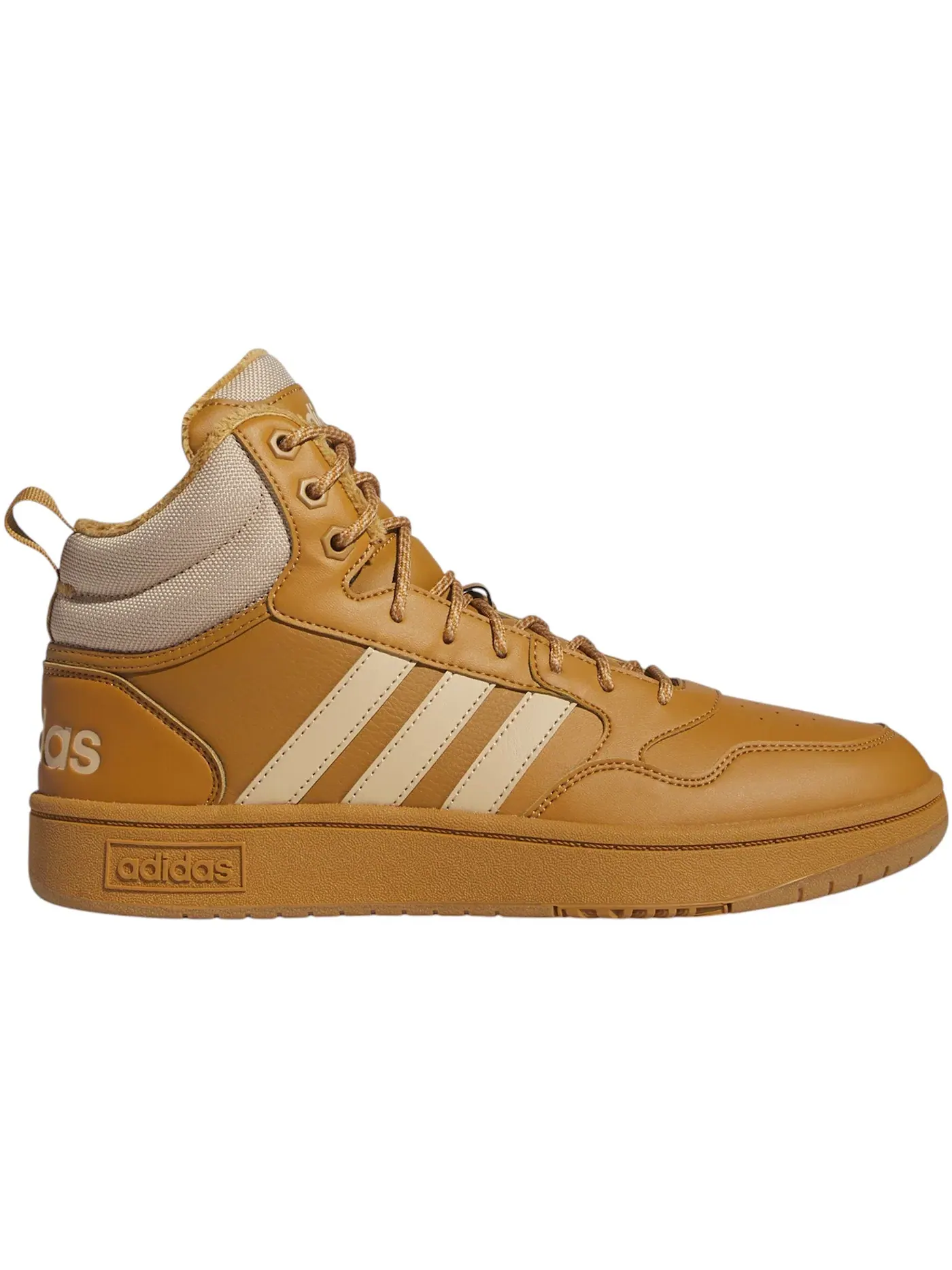 Мужские кроссовки с меховой подкладкой Adidas Hoops 3.0 Mid Winterized — изображение 1 из 1, бежевый