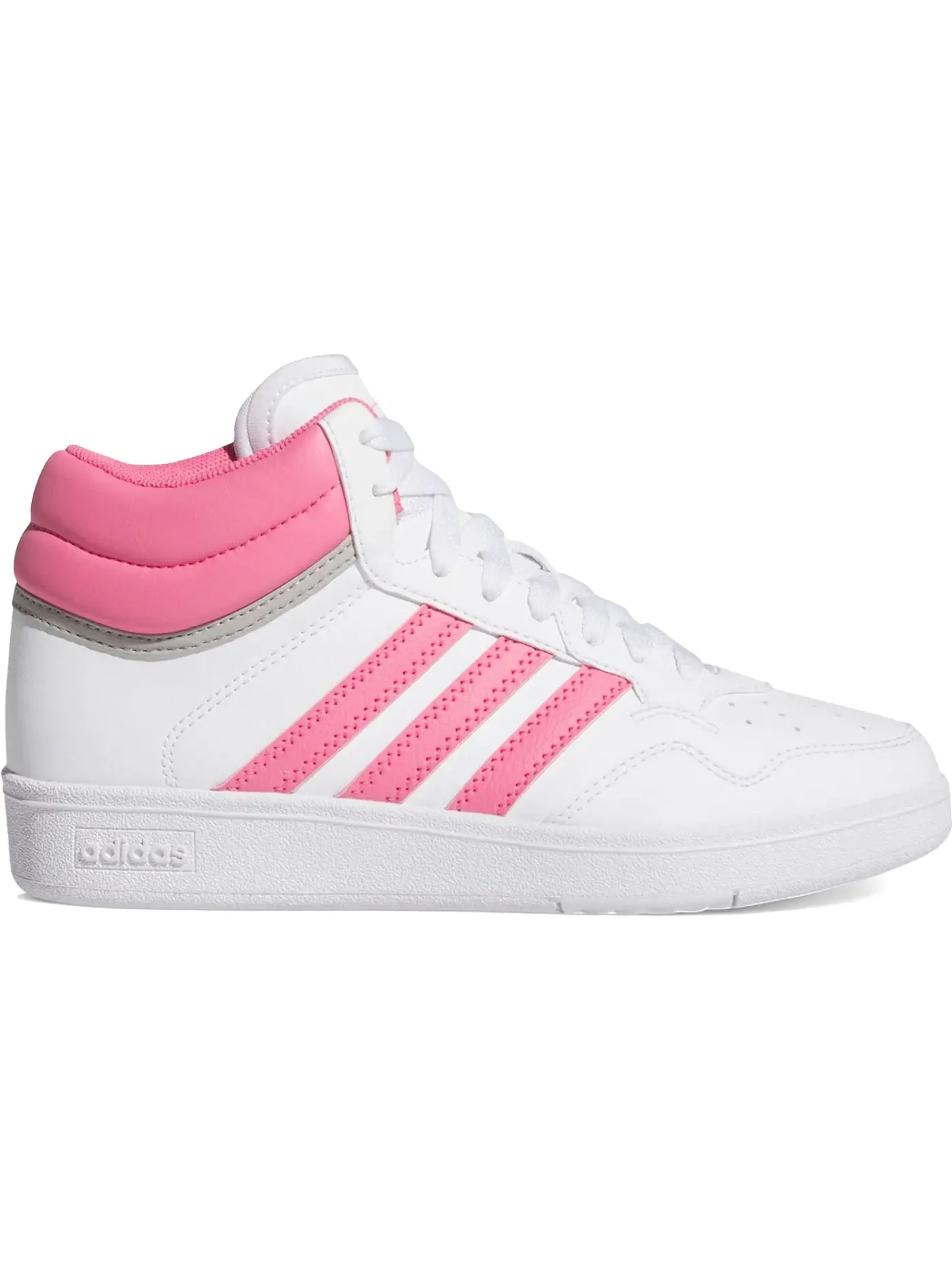 Детские кроссовки для мальчиков на шнуровке Adidas Hoops 4.0 Mid — изображение 1 из 1, белый розовый серый