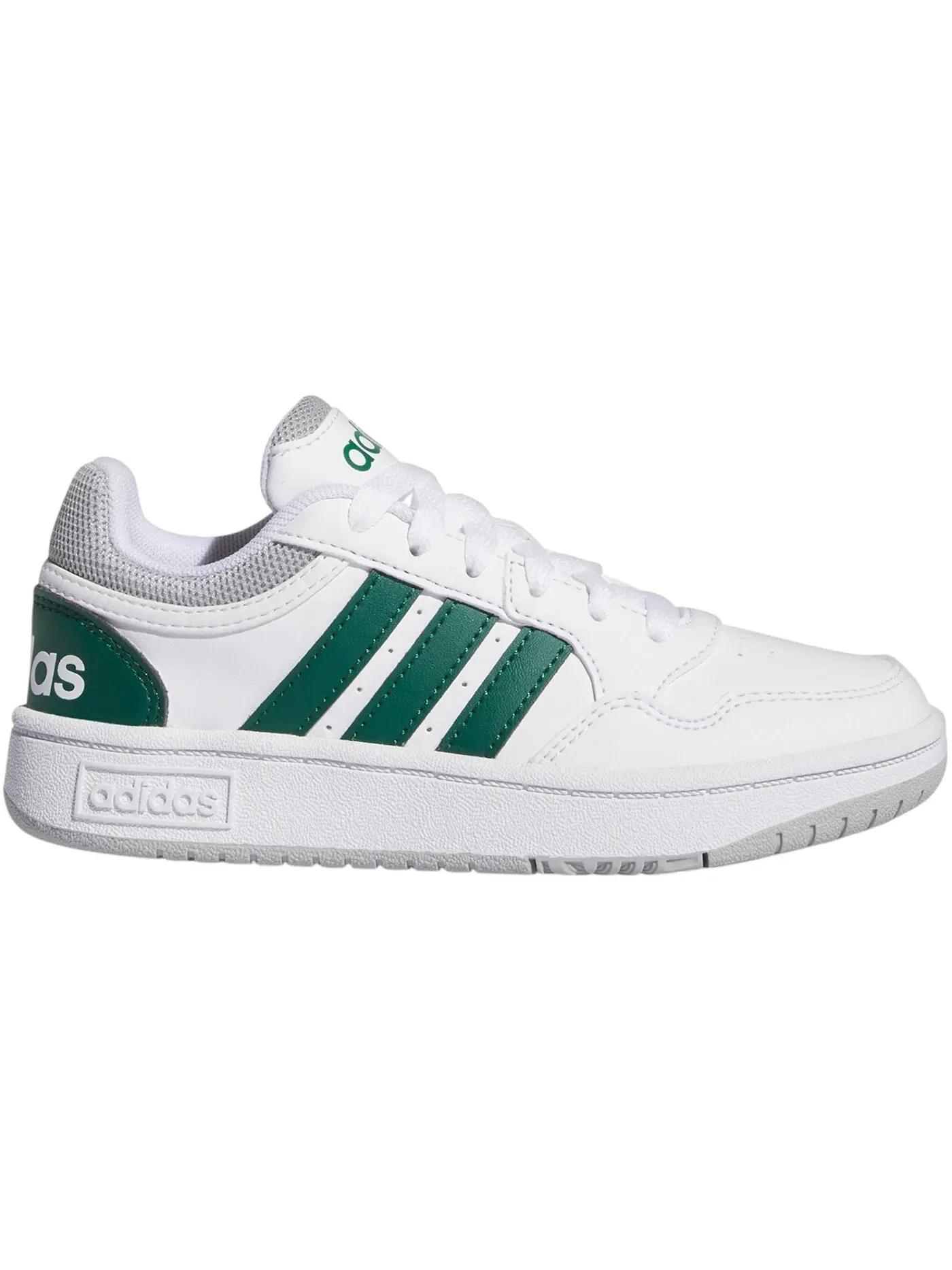 Детские кроссовки с кожаным верхом Adidas Hoops Adidas — изображение 1 из 1, белый/зеленый/серый