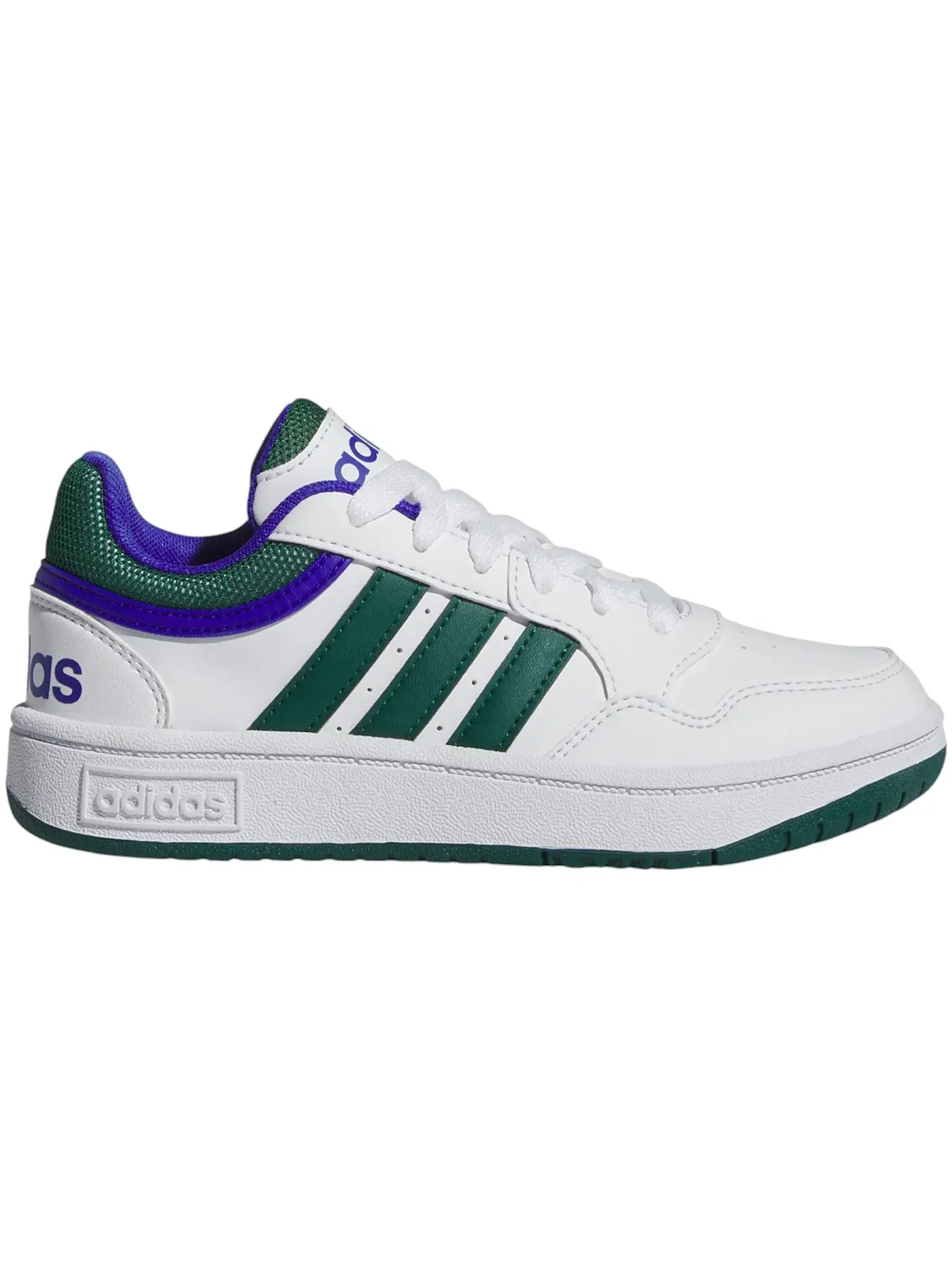 Детские кроссовки для мальчиков с повседневным стилем Adidas Hoops Adidas — изображение 1 из 1, белый/зеленый/синий